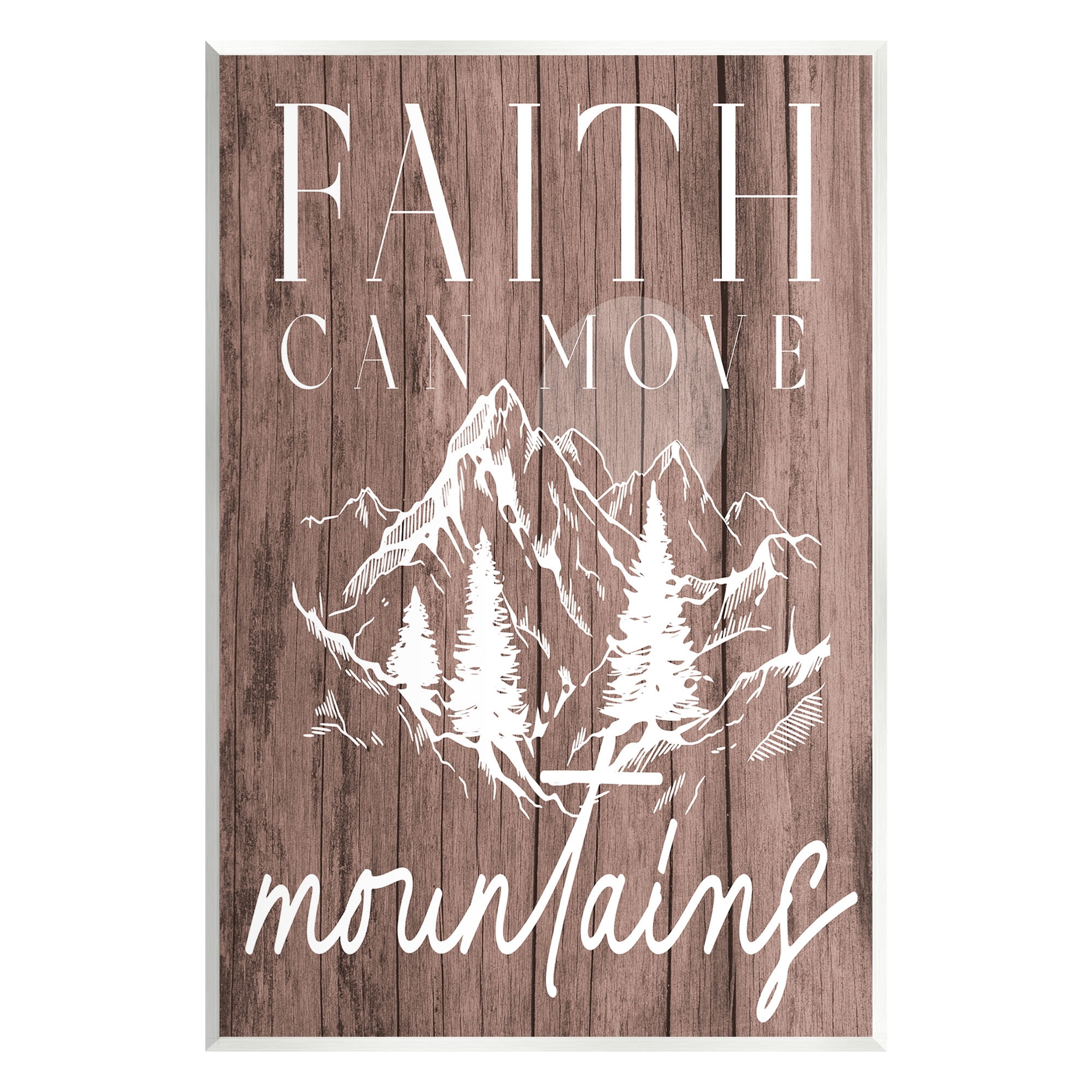 Stupell Industries Faith Can Move Mountains Landscape Painting Unframed Art Print Wall Art, 13 x 19