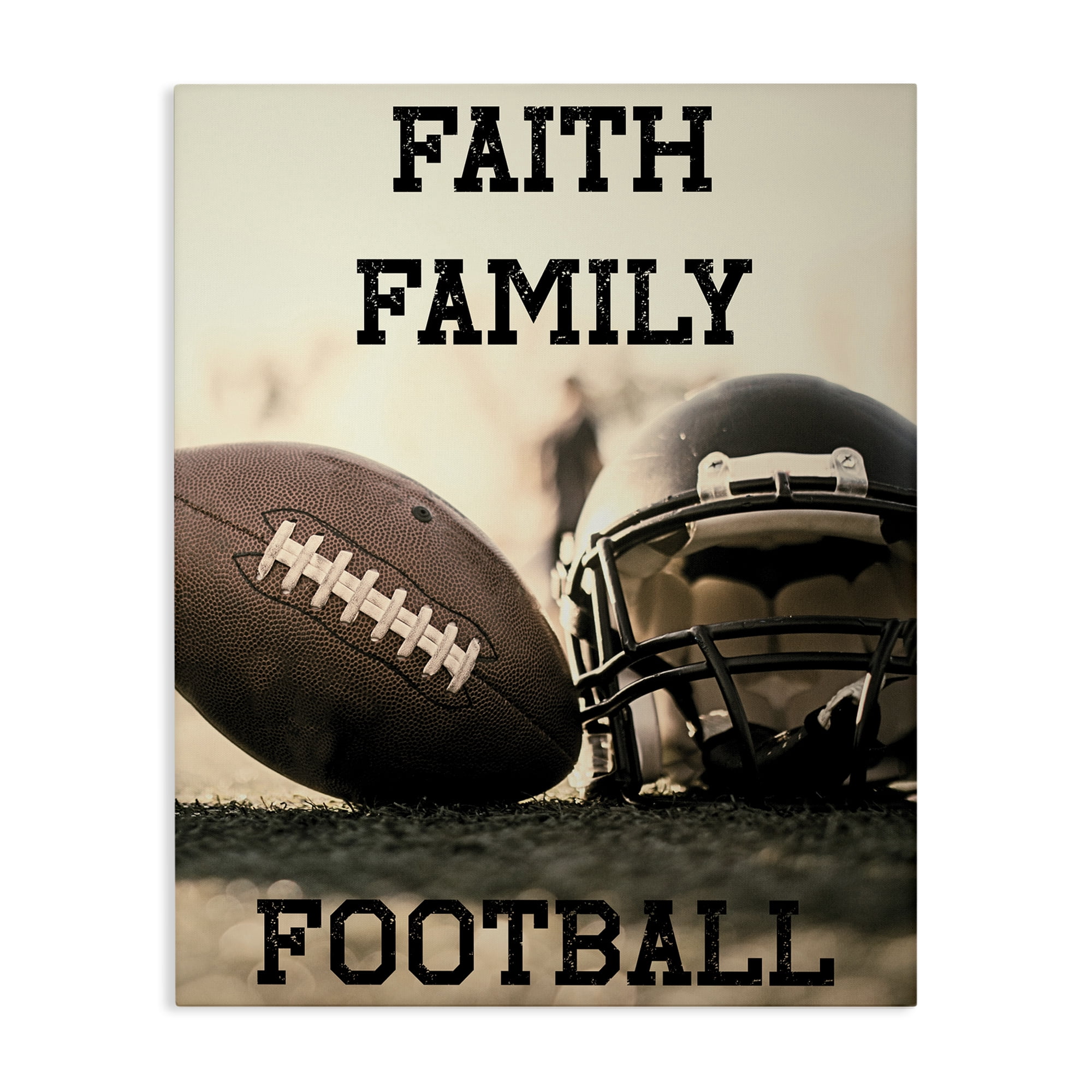 Stupell Industries Faith Family Football Canvas Wall Art, design by Jesse Keith