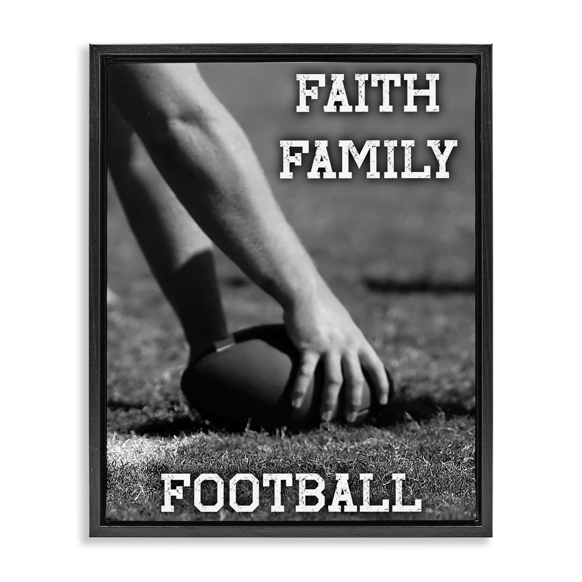 Stupell Industries Faith Family Football Hike Black Framed Floater Canvas Wall Art, design by Marcus Prime