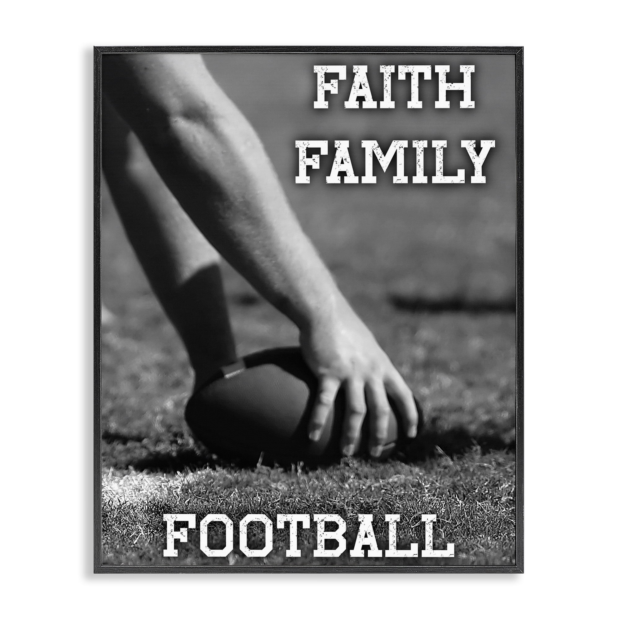 Stupell Industries Faith Family Football Hike Black Framed Giclee Art, design by Marcus Prime