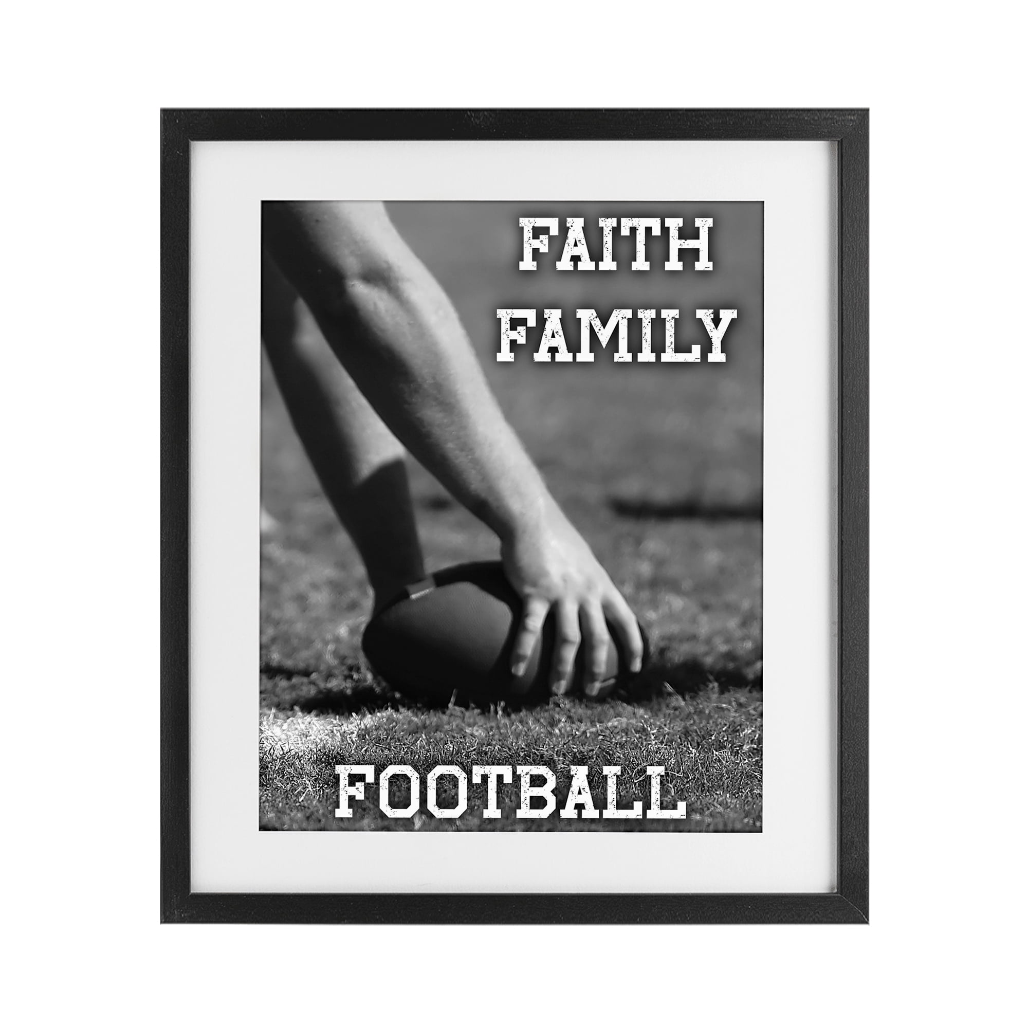 Stupell Industries Faith Family Football Hike Black Framed Print Under Glass, design by Marcus Prime