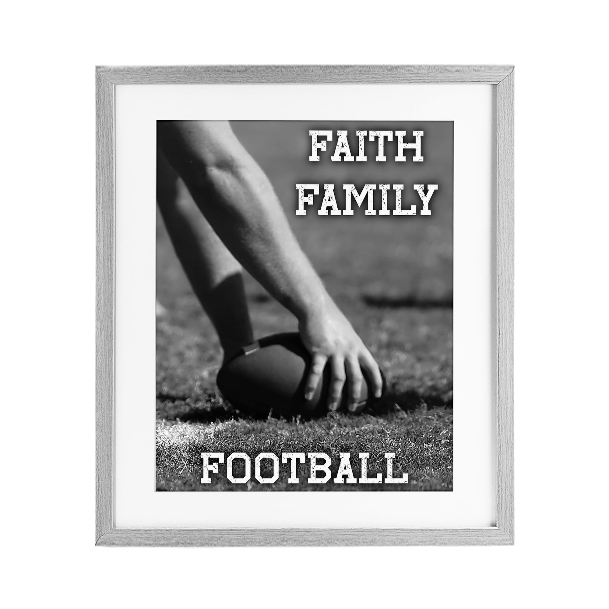Stupell Industries Faith Family Football Hike Gray Framed Print Under Glass, design by Marcus Prime