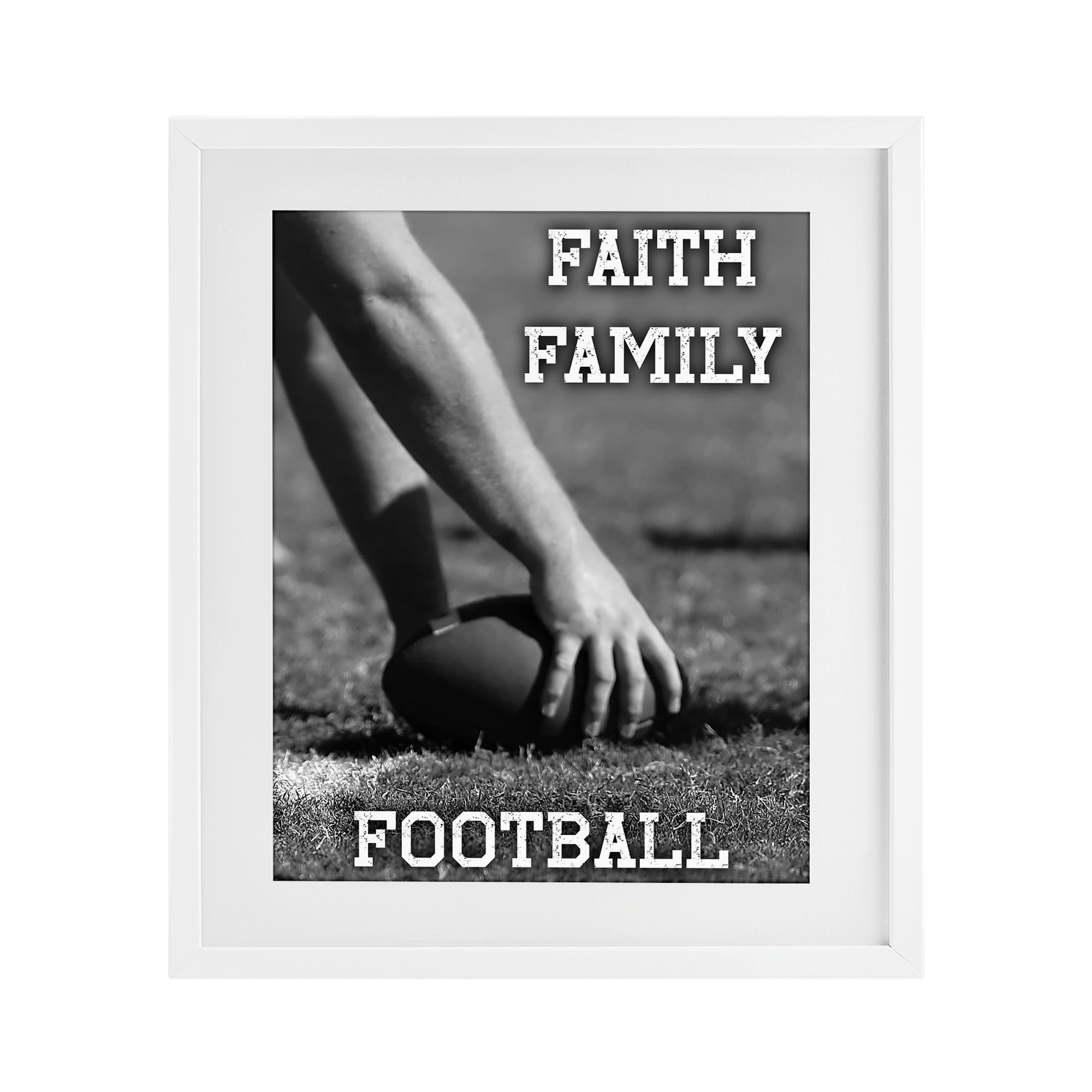 Stupell Industries Faith Family Football Hike White Framed Print Under Glass, design by Marcus Prime
