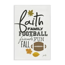 Stupell Industries Faith Family Football Sports Painting Gallery Wrapped Canvas Art Print Wall Art, 16 x 24