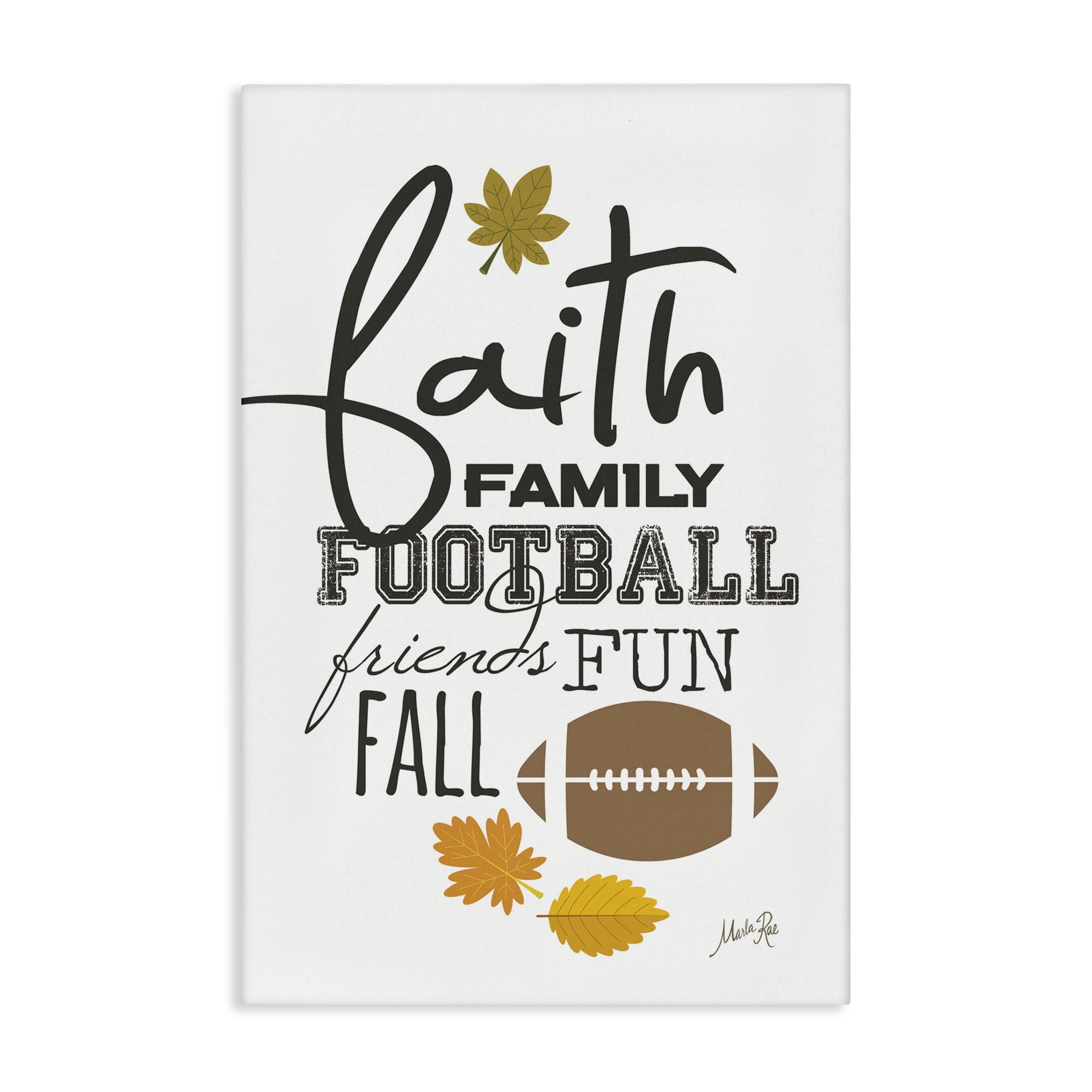 Stupell Industries Faith Family Football Sports Painting Gallery Wrapped Canvas Art Print Wall Art, 20 x 30