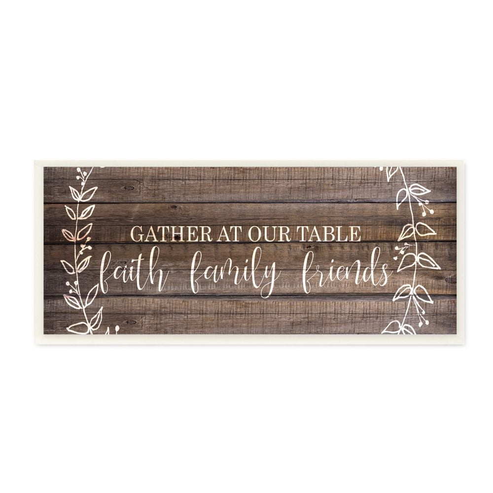 Rustic Brown Wood Pattern Wall Plaque with Quote, 7x17