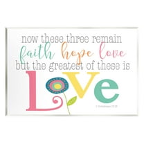 Stupell Industries Faith Hope Love Whimsical Floral Graphic Art Unframed Art Print Wall Art, Design by Alli Rogosich