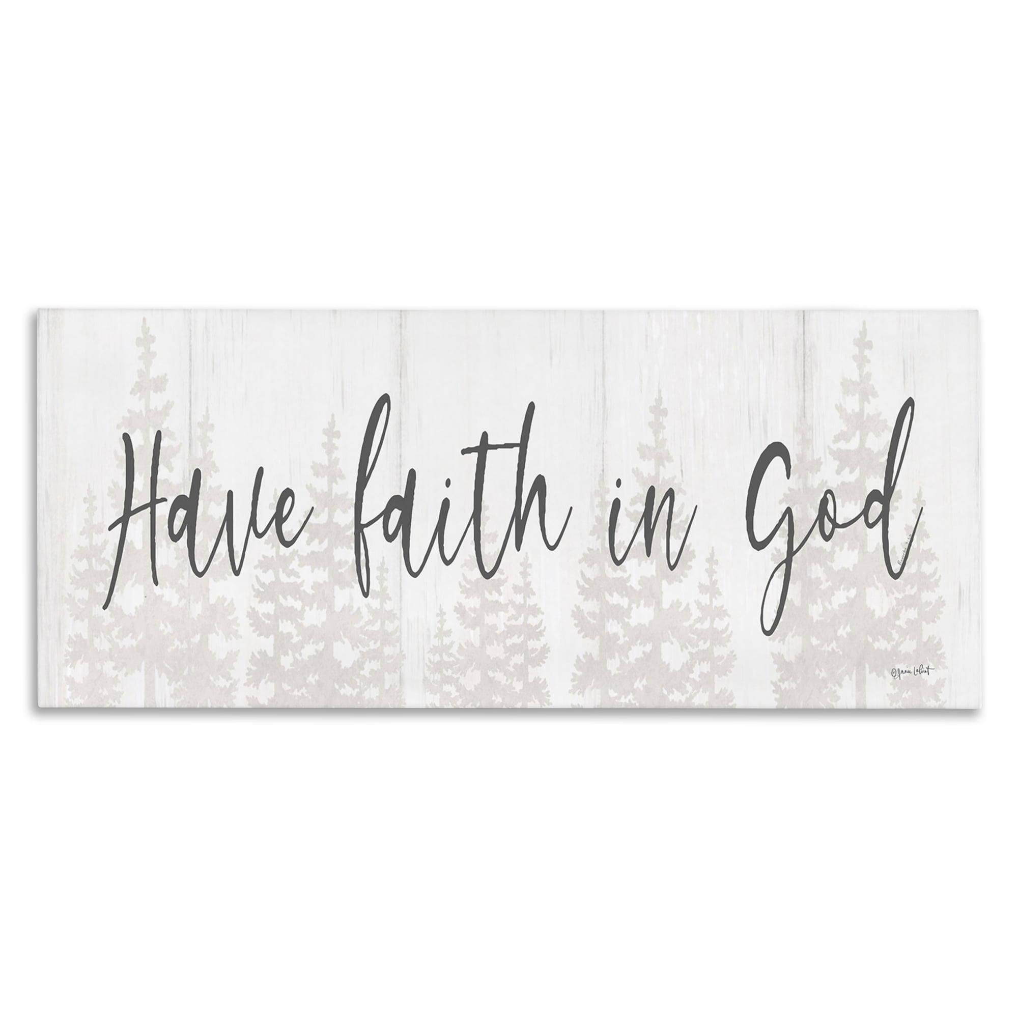 Stupell Industries Faith In God Phrase Religious Painting Gallery Wrapped Canvas Art Print Wall Art, 48 x 20