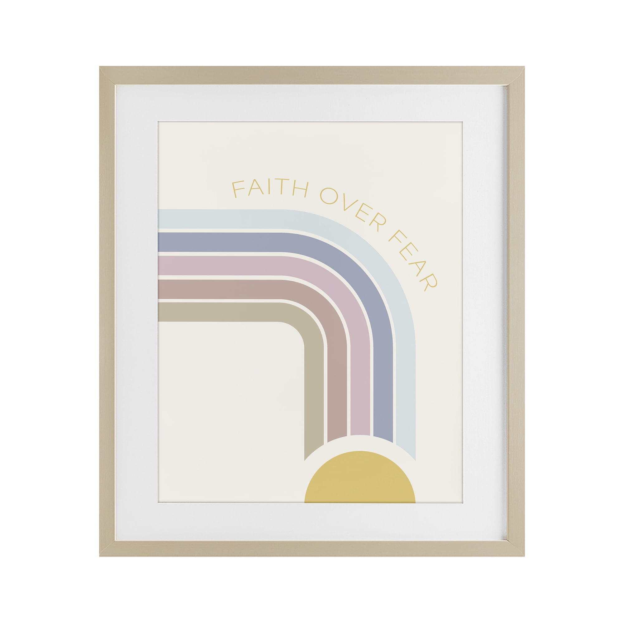Stupell Industries Faith Over Fear Rainbow Birch Framed Print Under Glass, design by SD Graphics Studio
