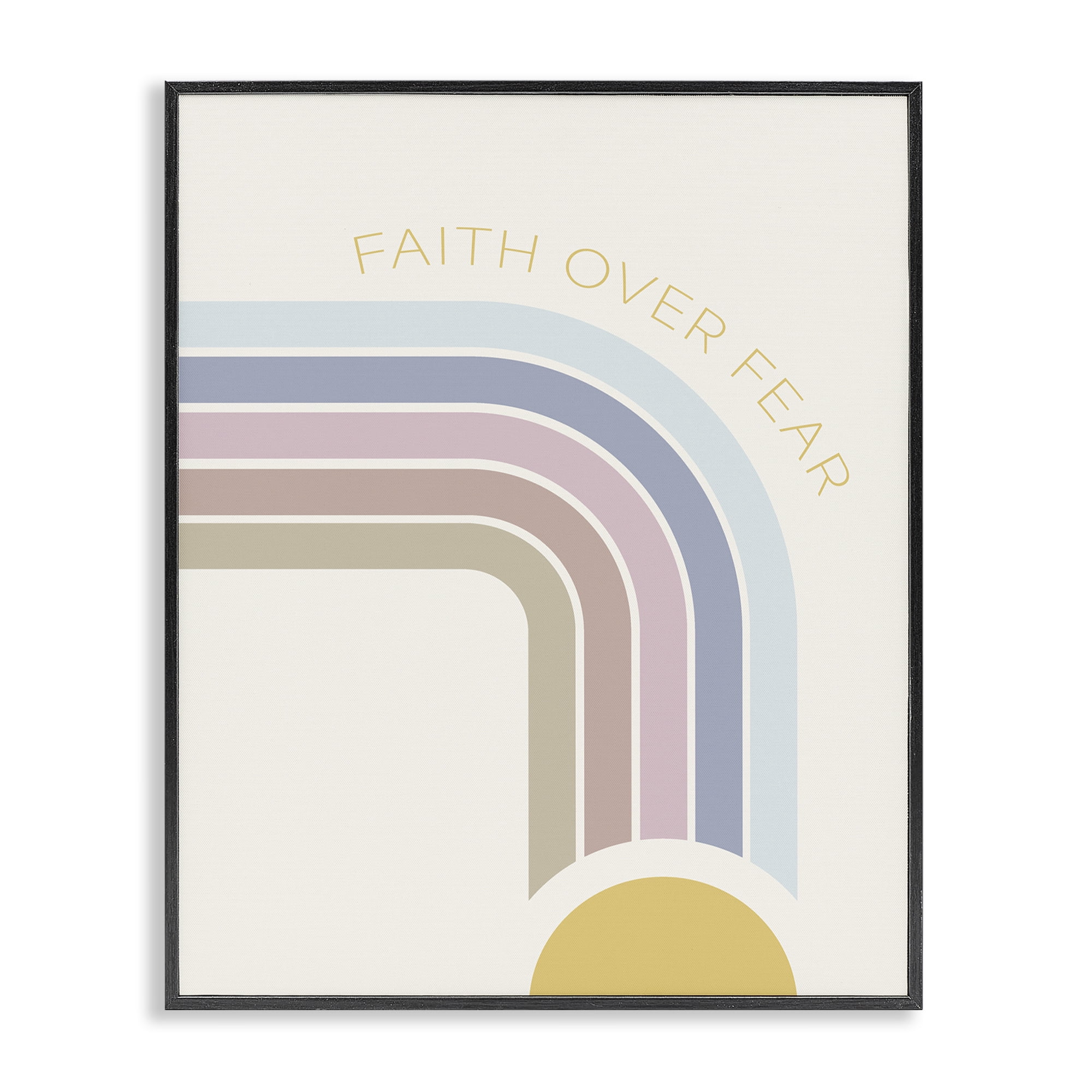 Stupell Industries Faith Over Fear Rainbow Black Framed Giclee Art, design by SD Graphics Studio