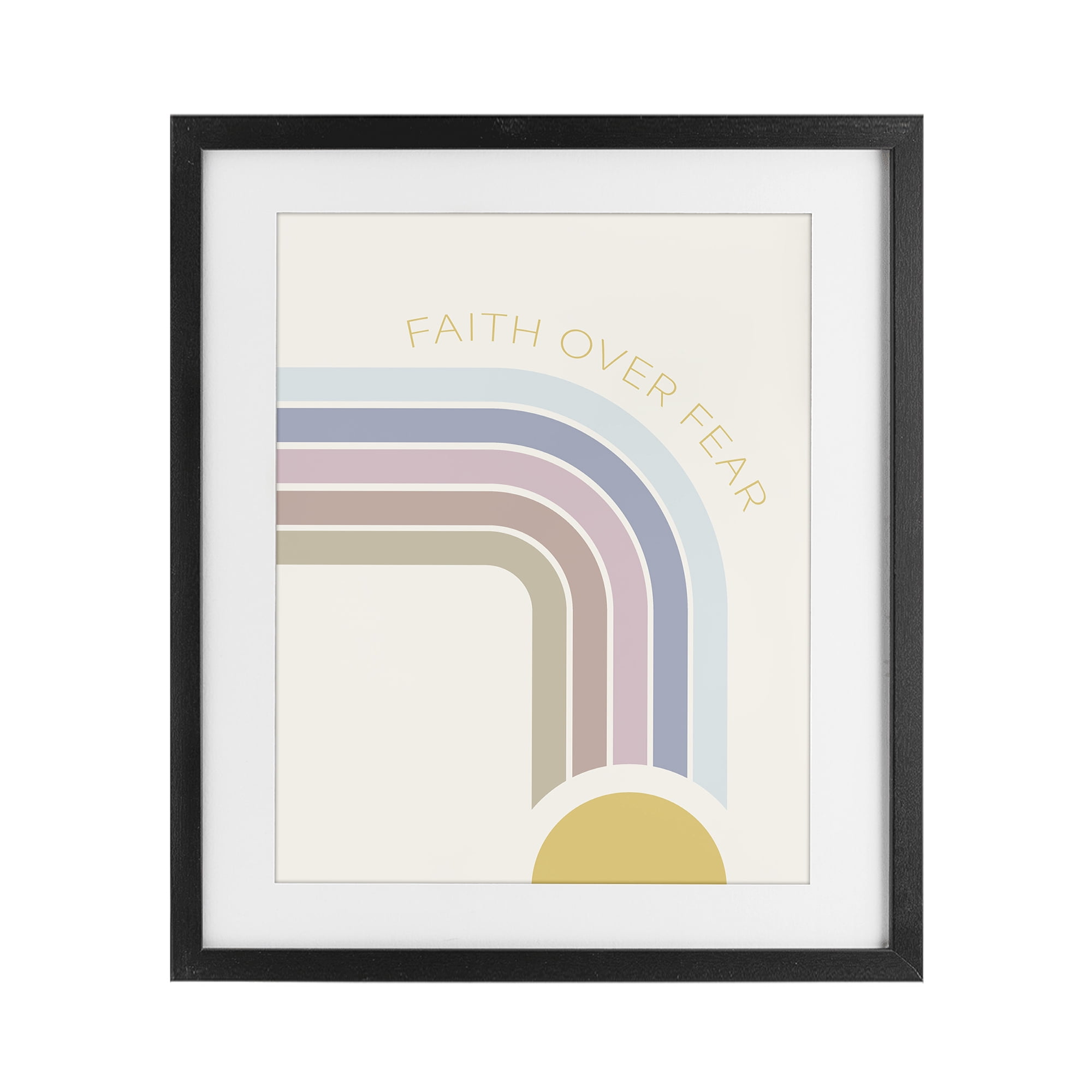 Stupell Industries Faith Over Fear Rainbow Black Framed Print Under Glass, design by SD Graphics Studio