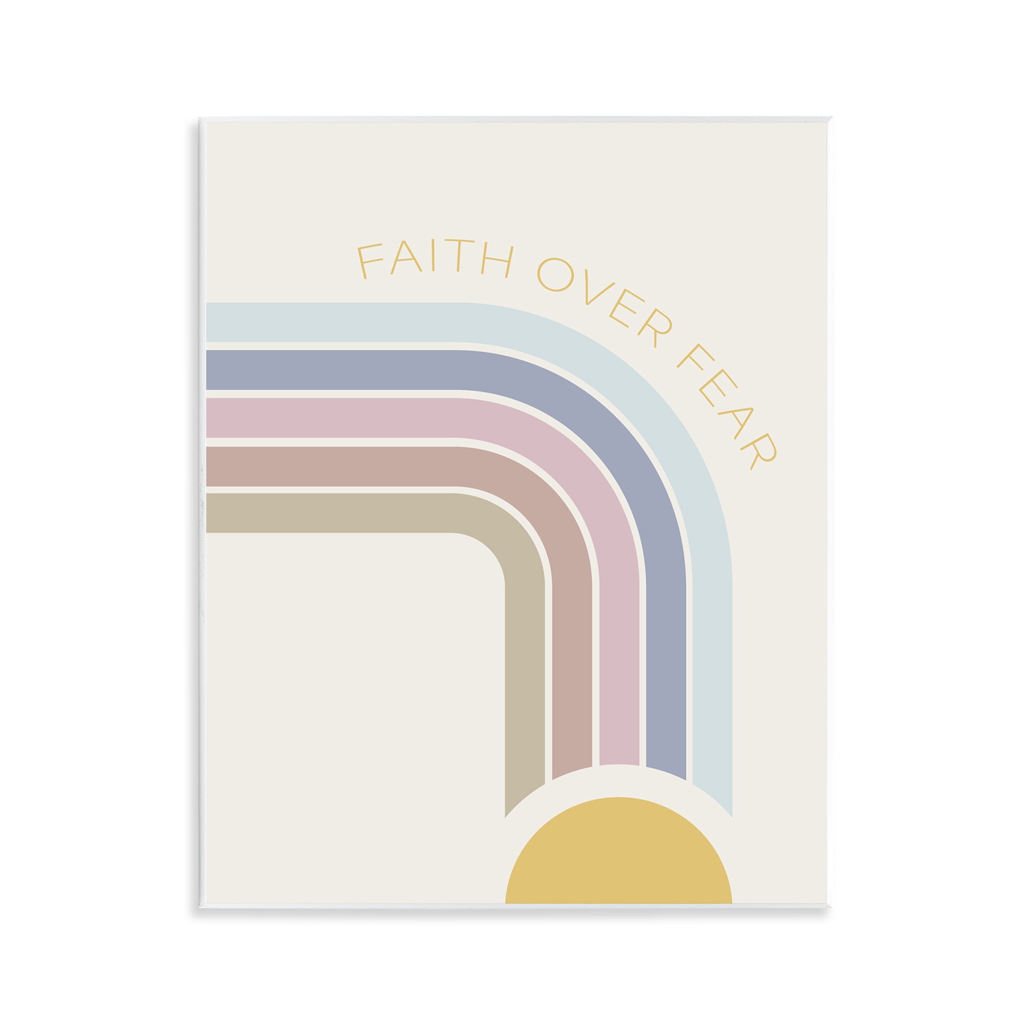 Stupell Industries Faith Over Fear Rainbow Wall Plaque Art, design by SD Graphics Studio