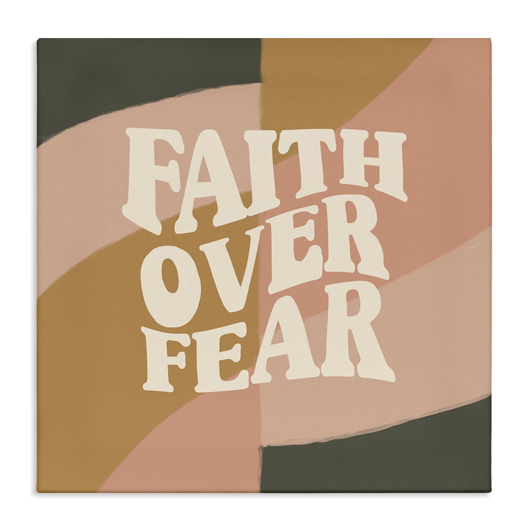 Stupell Industries Faith Over Fear Religious & Spiritual Painting Wrapped Canvas Art Print Wall Art, 24 x 24