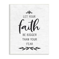 Stupell Industries Faith Over Fear Rustic Birch Pattern Botanical Motif Graphic Art Unframed Art Print Wall Art, Design by Lettered and Lined