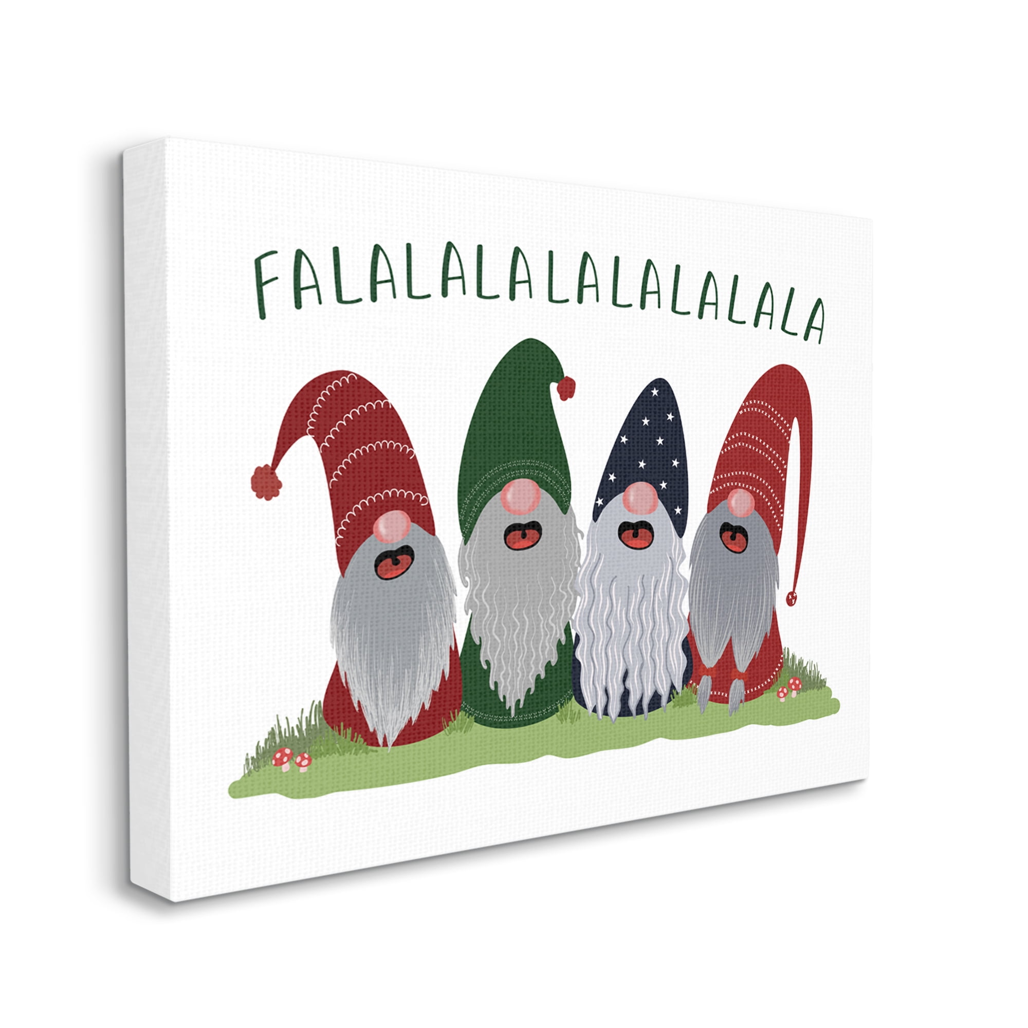 Stupell Industries Falala Festive Christmas Gnome Garden Carolers Fairy Tales & Fantasy Painting Gallery Wrapped Canvas Print Wall Art, 16 x 20