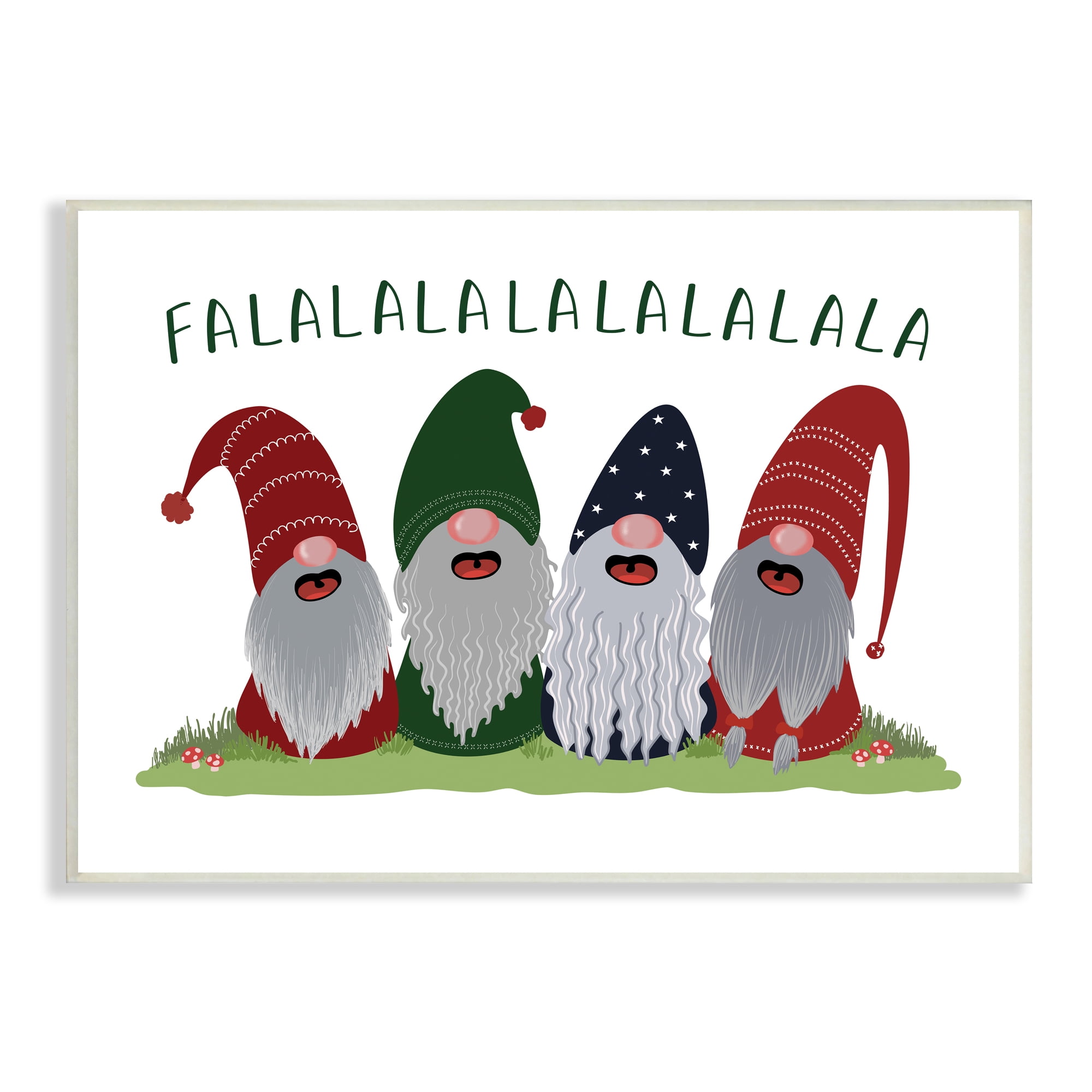 Stupell Industries Falala Festive Christmas Gnome Garden Carolers Fairy Tales & Fantasy Painting Unframed Art Print Wall Art, 10 x 15