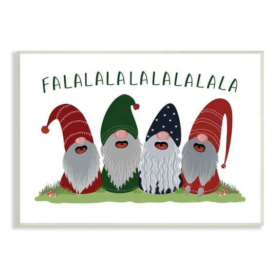 Stupell Industries Falala Festive Christmas Gnome Garden Carolers Fairy Tales & Fantasy Painting Unframed Art Print Wall Art, 13 x 19