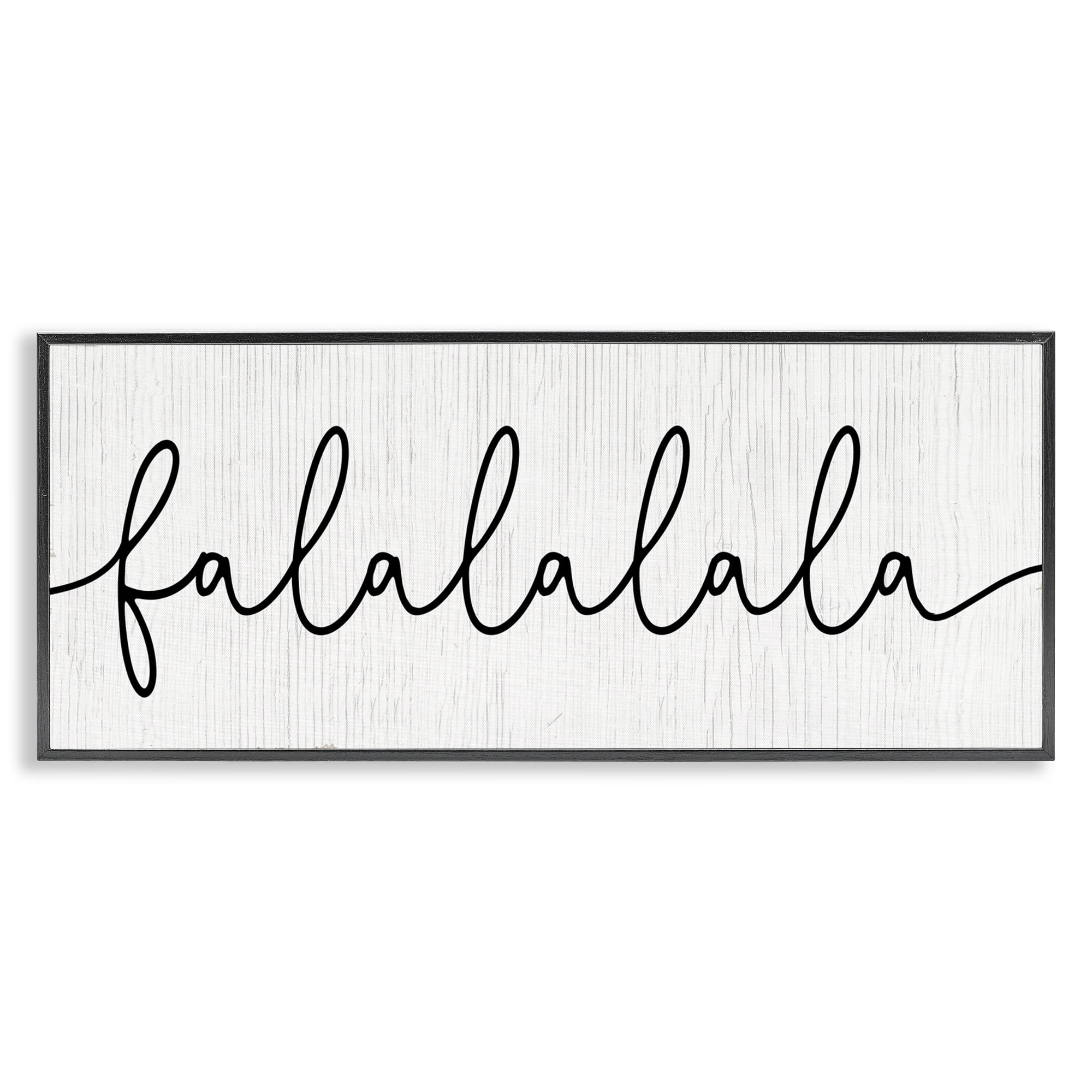 Stupell Industries Falalalala Minimal Holiday Phrase Holiday Painting Black Framed Art Print Wall Art, 30 x 13