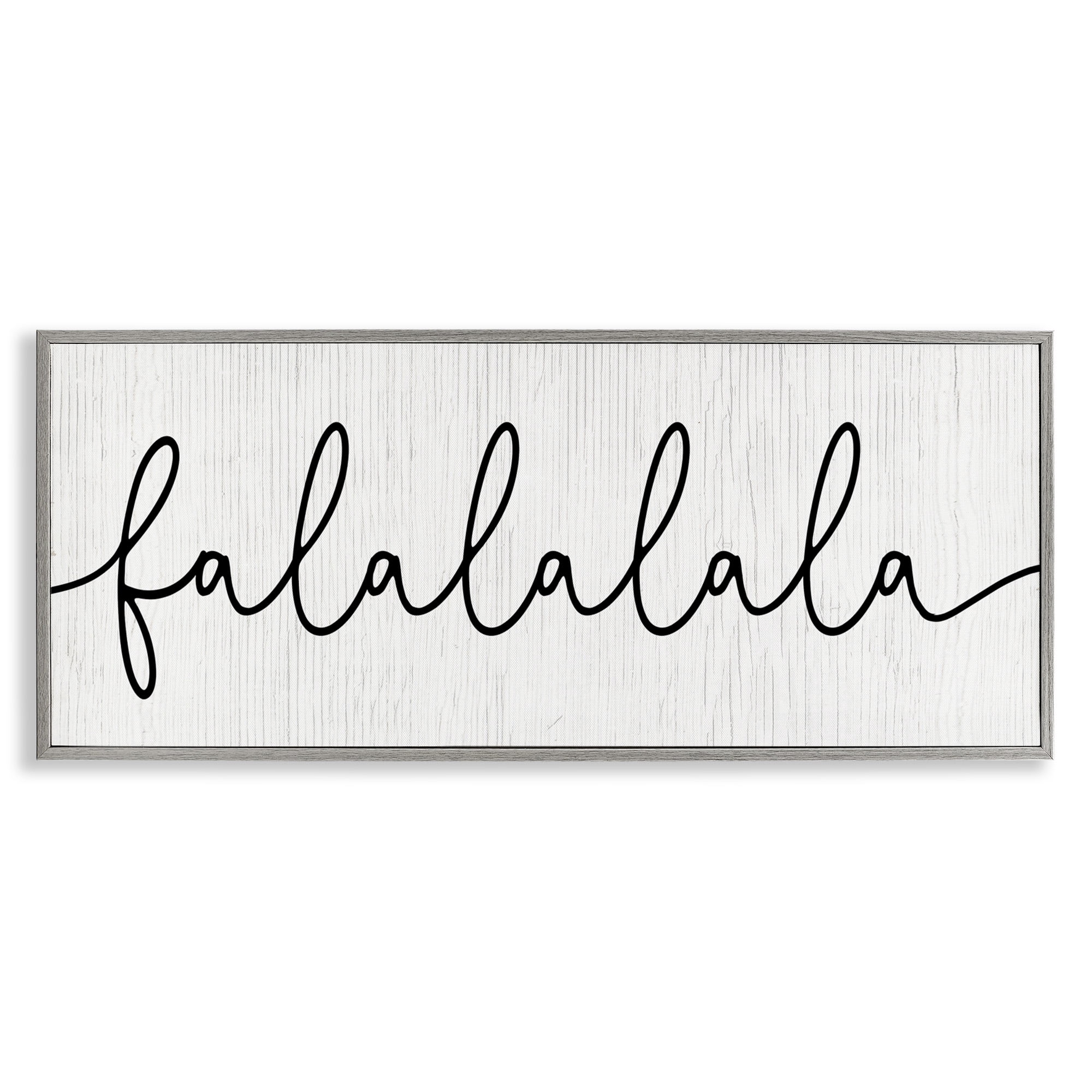 Stupell Industries Falalalala Minimal Holiday Phrase Holiday Painting Gray Framed Art Print Wall Art, 30 x 13