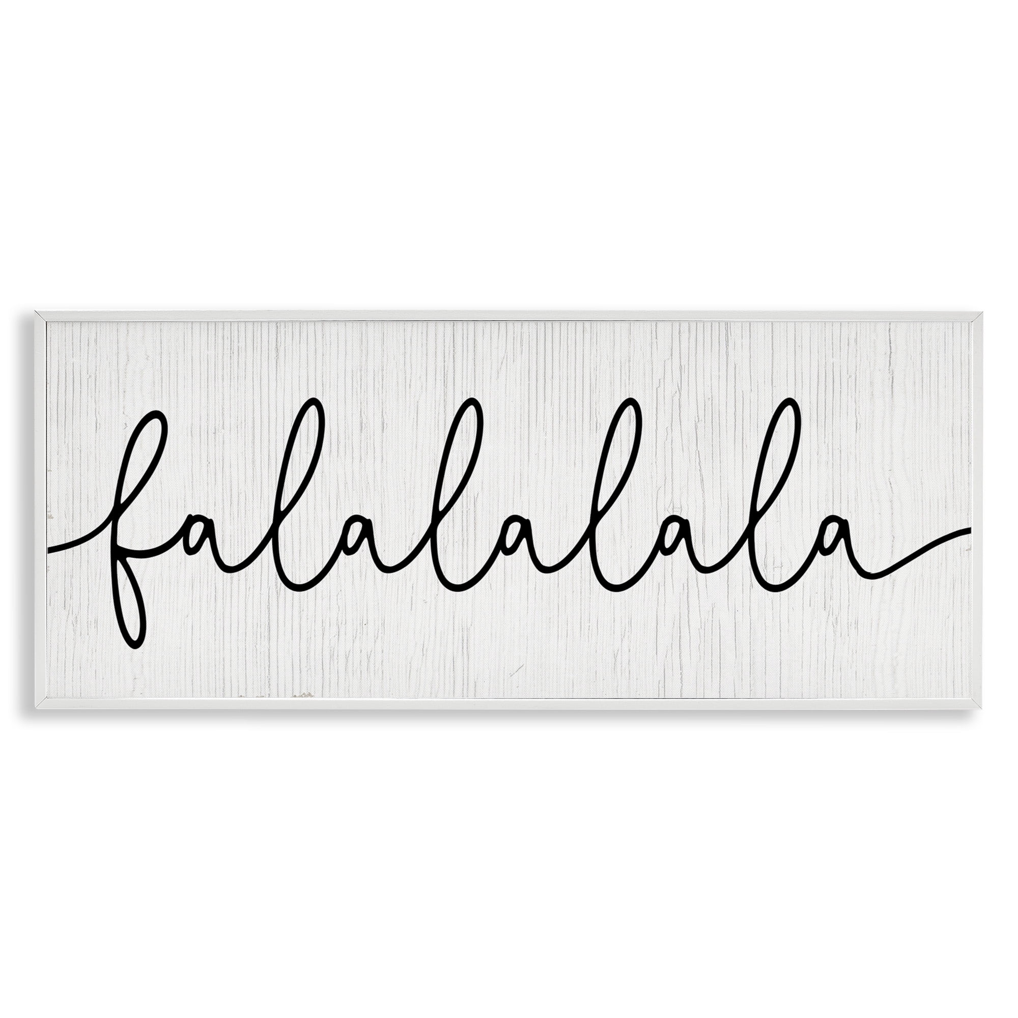 Stupell Industries Falalalala Minimal Holiday Phrase Holiday Painting White Framed Art Print Wall Art, 24 x 10
