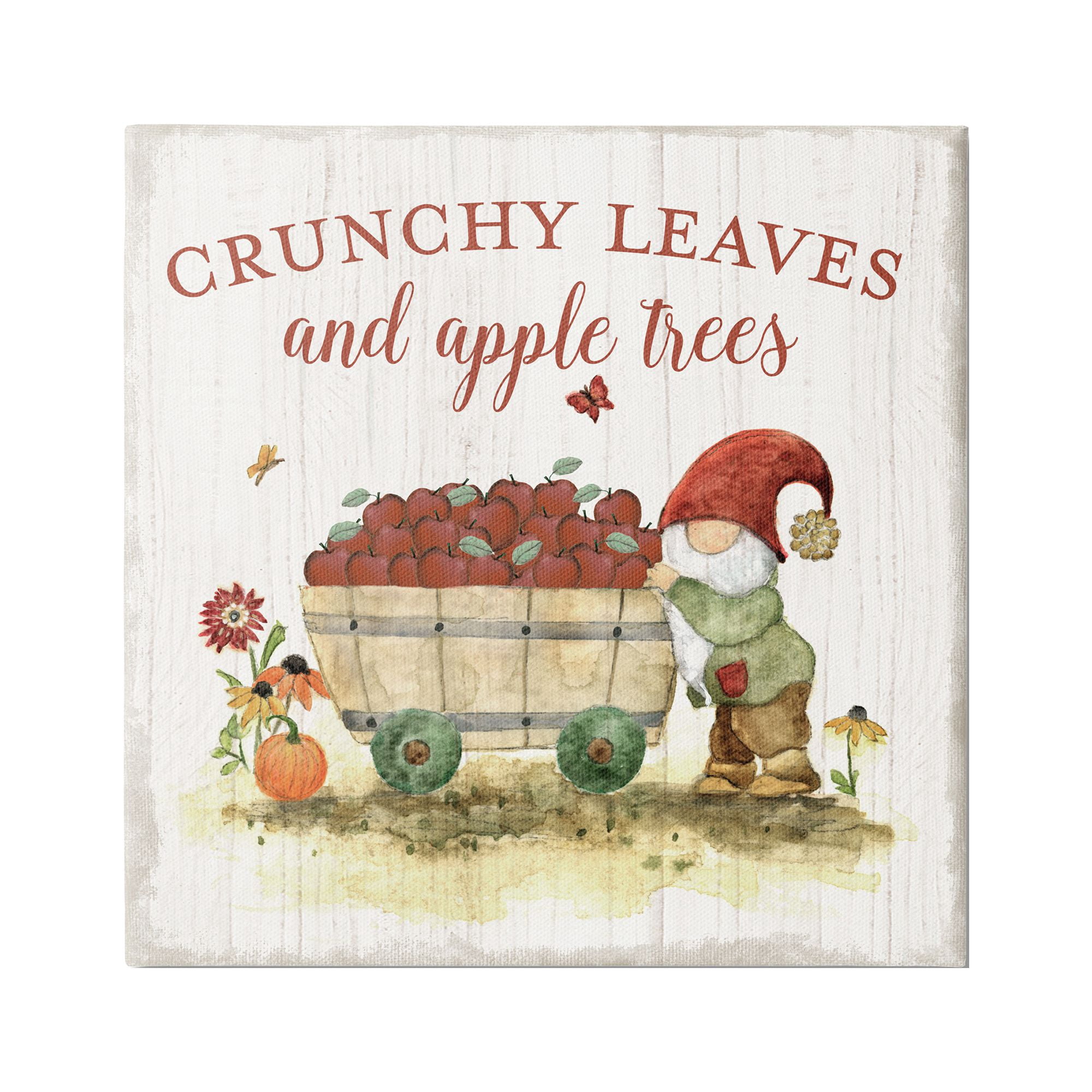 Stupell Industries Fall Apple Tree Phrase Fairy Tales & Fantasy Painting Gallery Wrapped Canvas Art Print Wall Art, 24 x 24