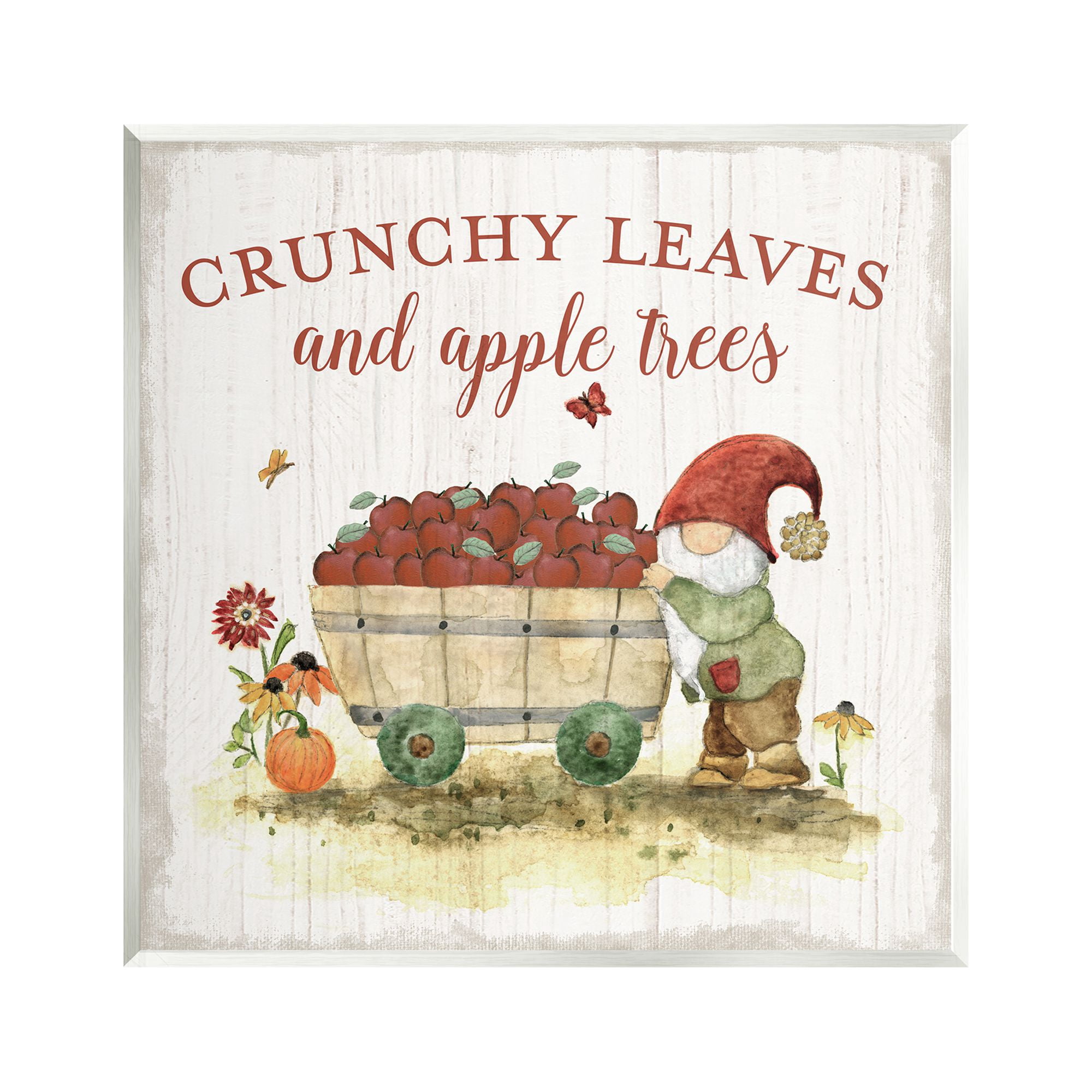 Stupell Industries Fall Apple Tree Phrase Fairy Tales & Fantasy Painting Unframed Art Print Wall Art, 12 x 12