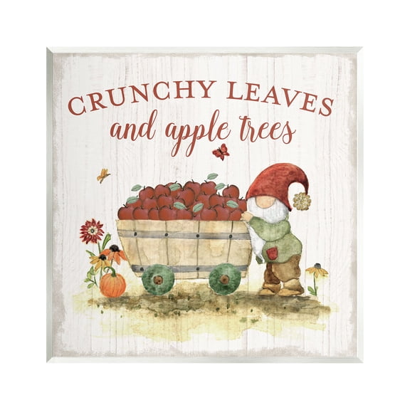 Stupell Industries Fall Apple Tree Phrase Fairy Tales & Fantasy Painting Unframed Art Print Wall Art, 12 x 12