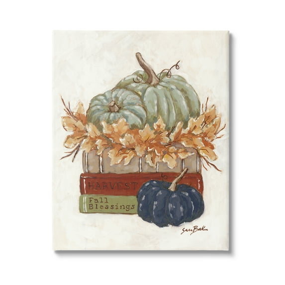 Stupell Industries Fall Blessings Pumpkins Botanical & Floral Painting Gallery Wrapped Canvas Print Wall Art, 36 x 48