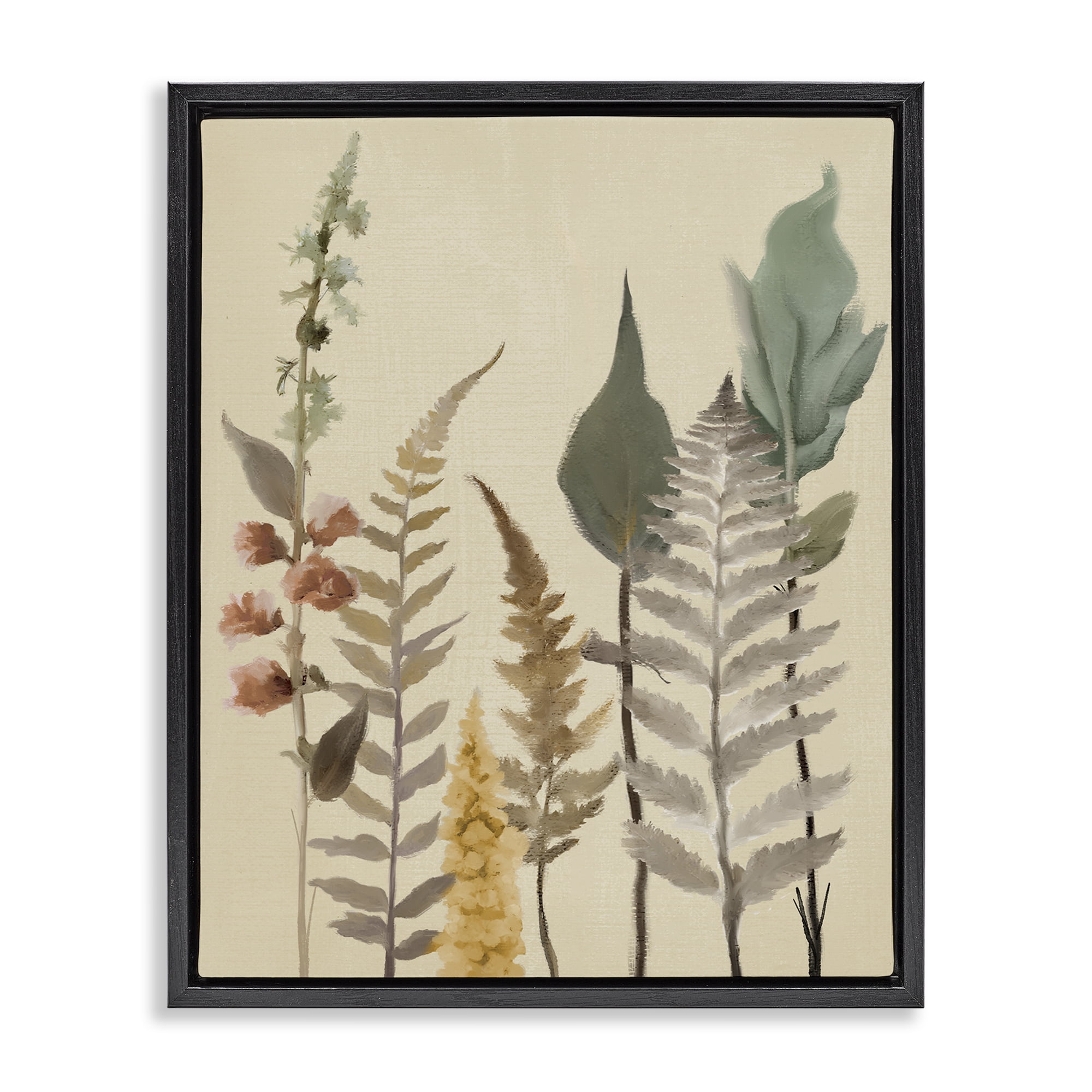 Stupell Industries Fall Botanicals Forest Ferns Black Framed Floater Canvas Wall Art, design by Elizabeth Medley