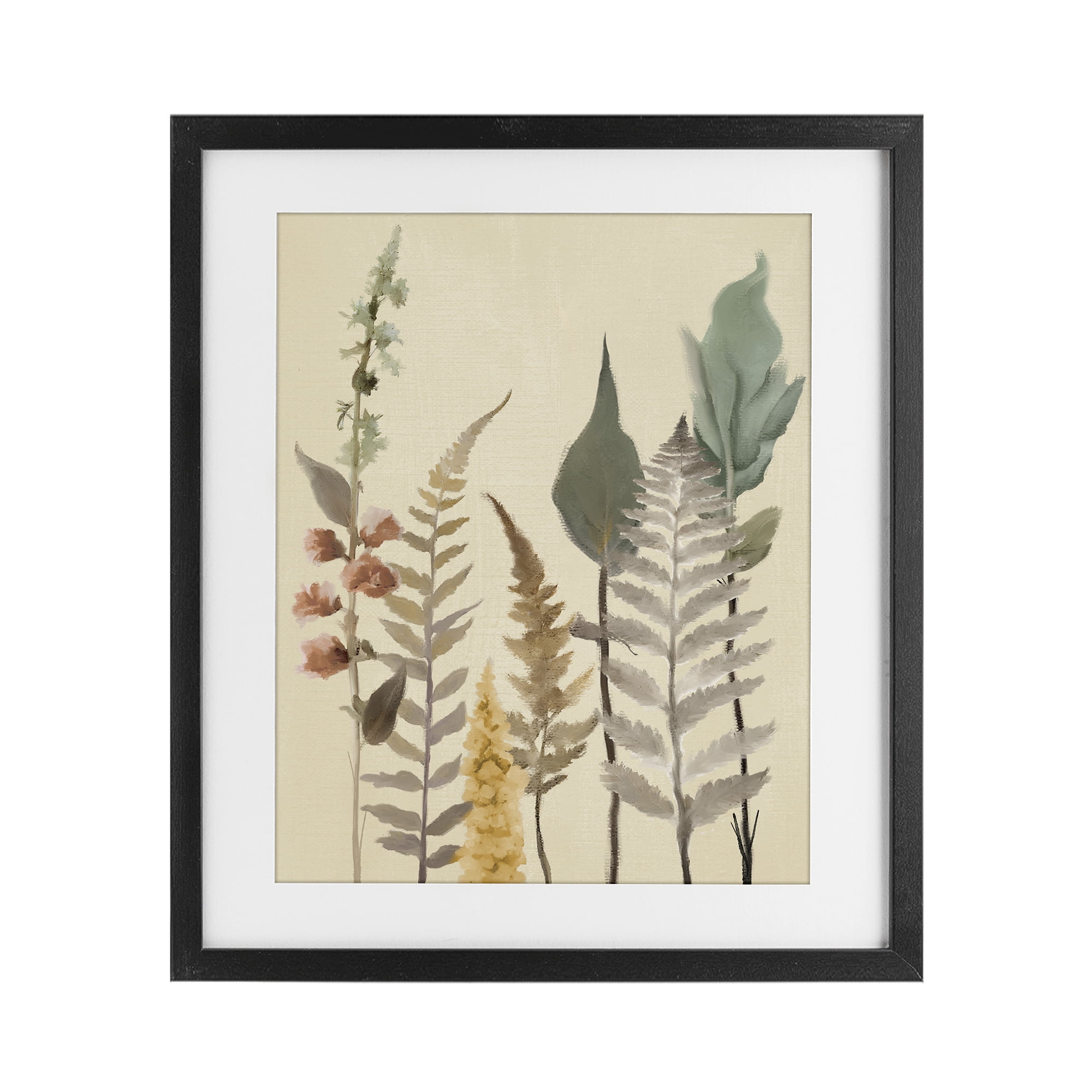 Stupell Industries Fall Botanicals Forest Ferns Black Framed Print Under Glass, design by Elizabeth Medley