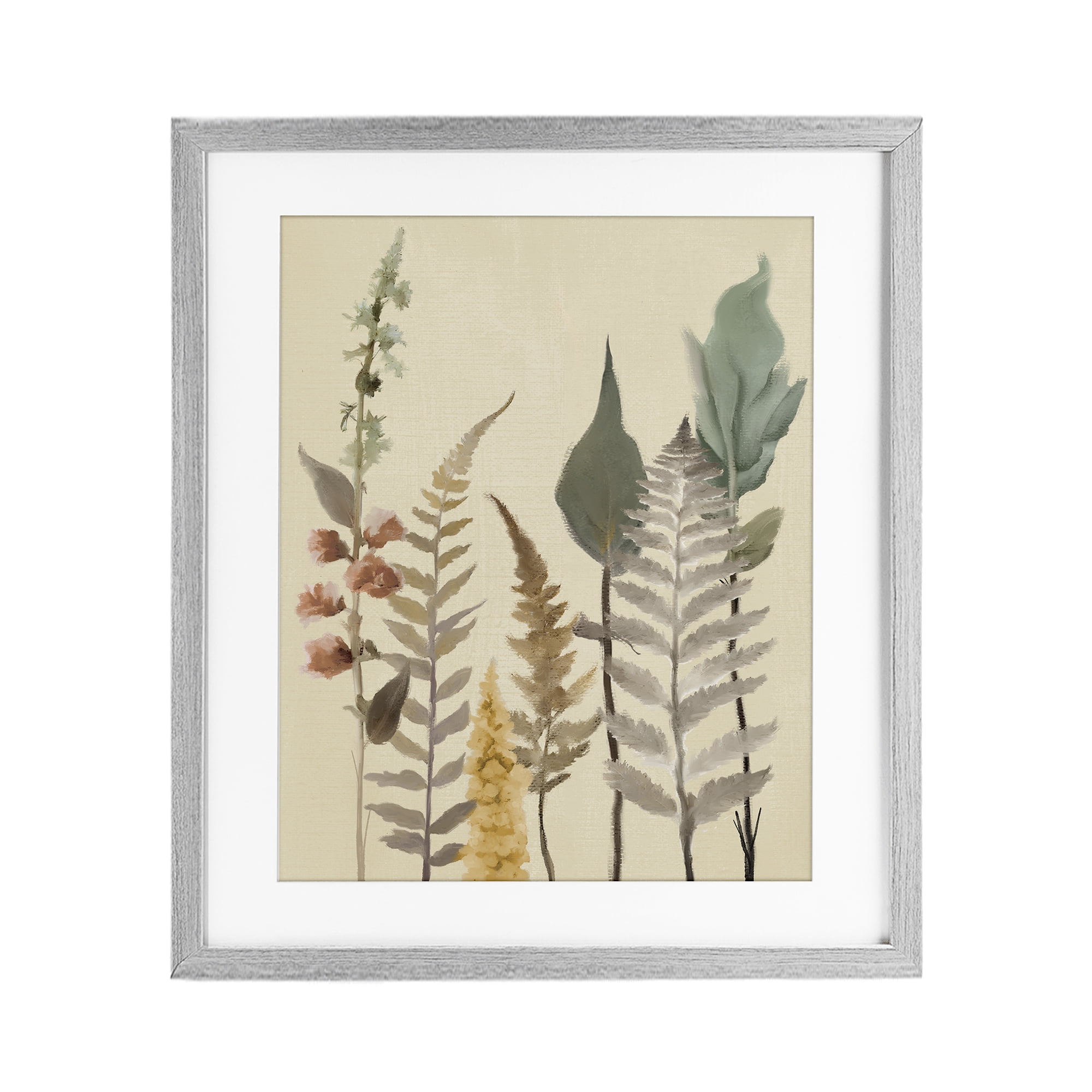 Stupell Industries Fall Botanicals Forest Ferns Gray Framed Print Under Glass, design by Elizabeth Medley