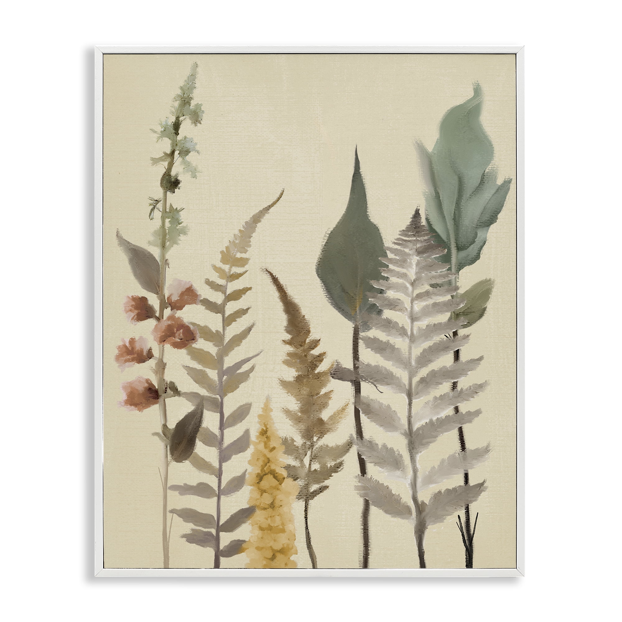 Stupell Industries Fall Botanicals Forest Ferns White Framed Giclee Art, design by Elizabeth Medley