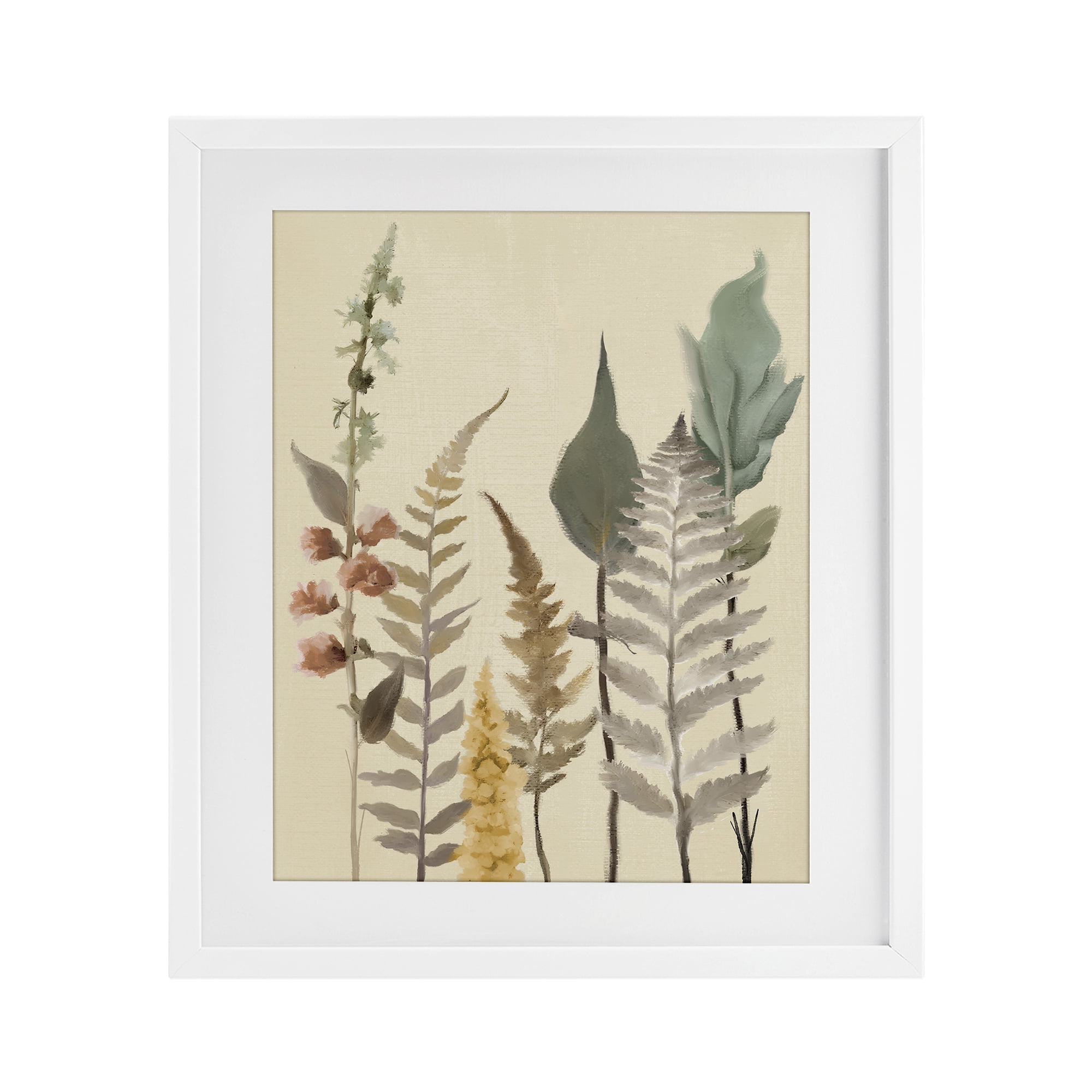 Stupell Industries Fall Botanicals Forest Ferns White Framed Print Under Glass, design by Elizabeth Medley