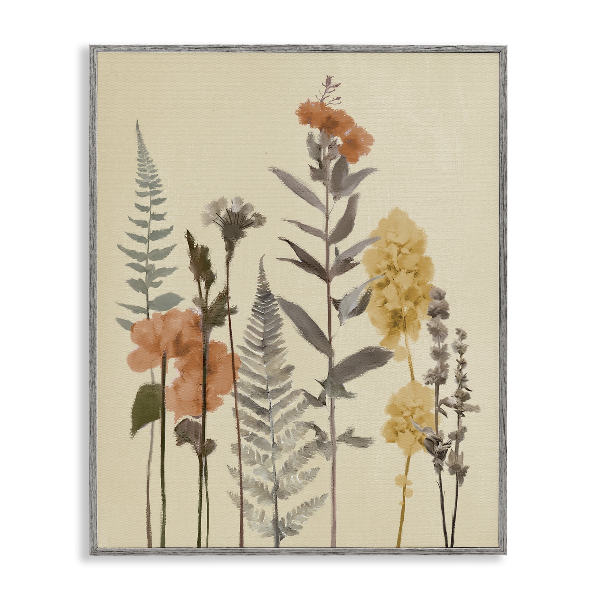 Stupell Industries Fall Botanicals Fresh Ferns Gray Framed Giclee Art, design by Elizabeth Medley
