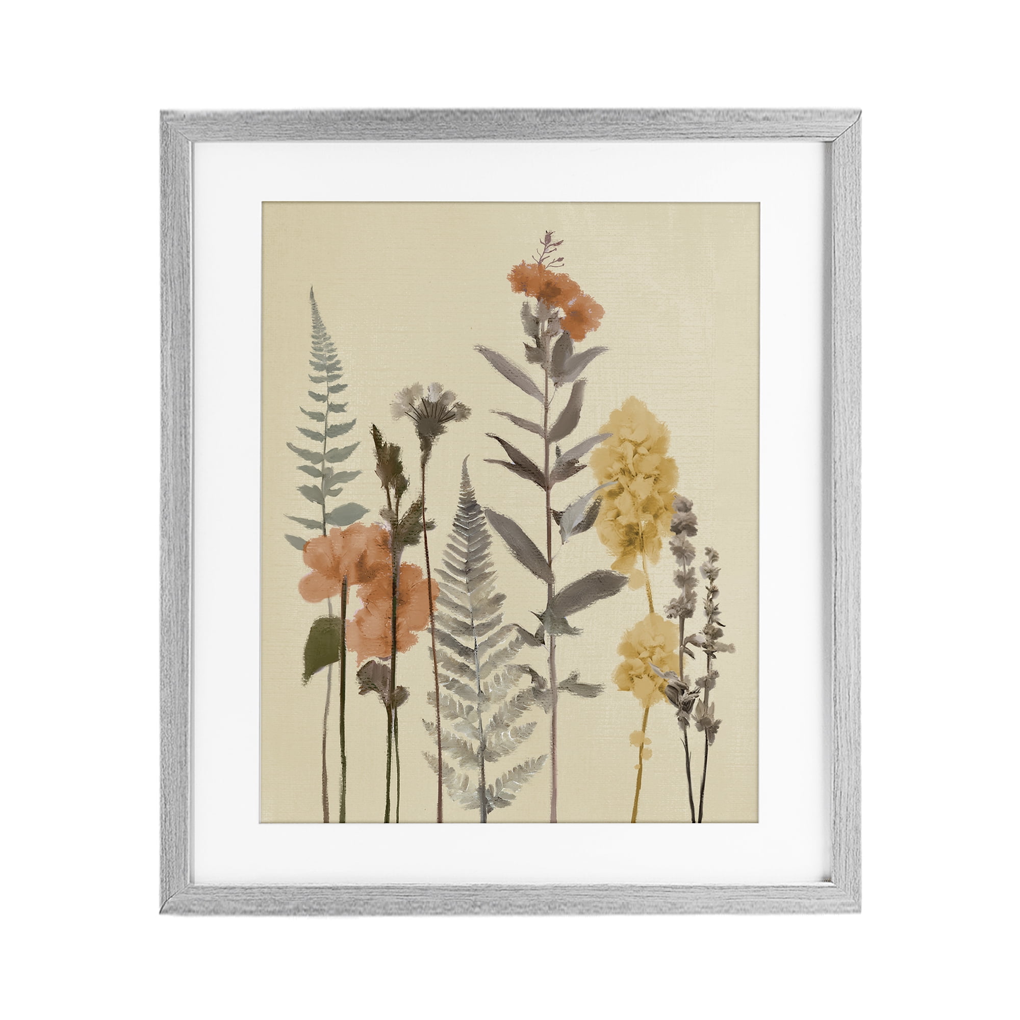 Stupell Industries Fall Botanicals Fresh Ferns Gray Framed Print Under Glass, design by Elizabeth Medley