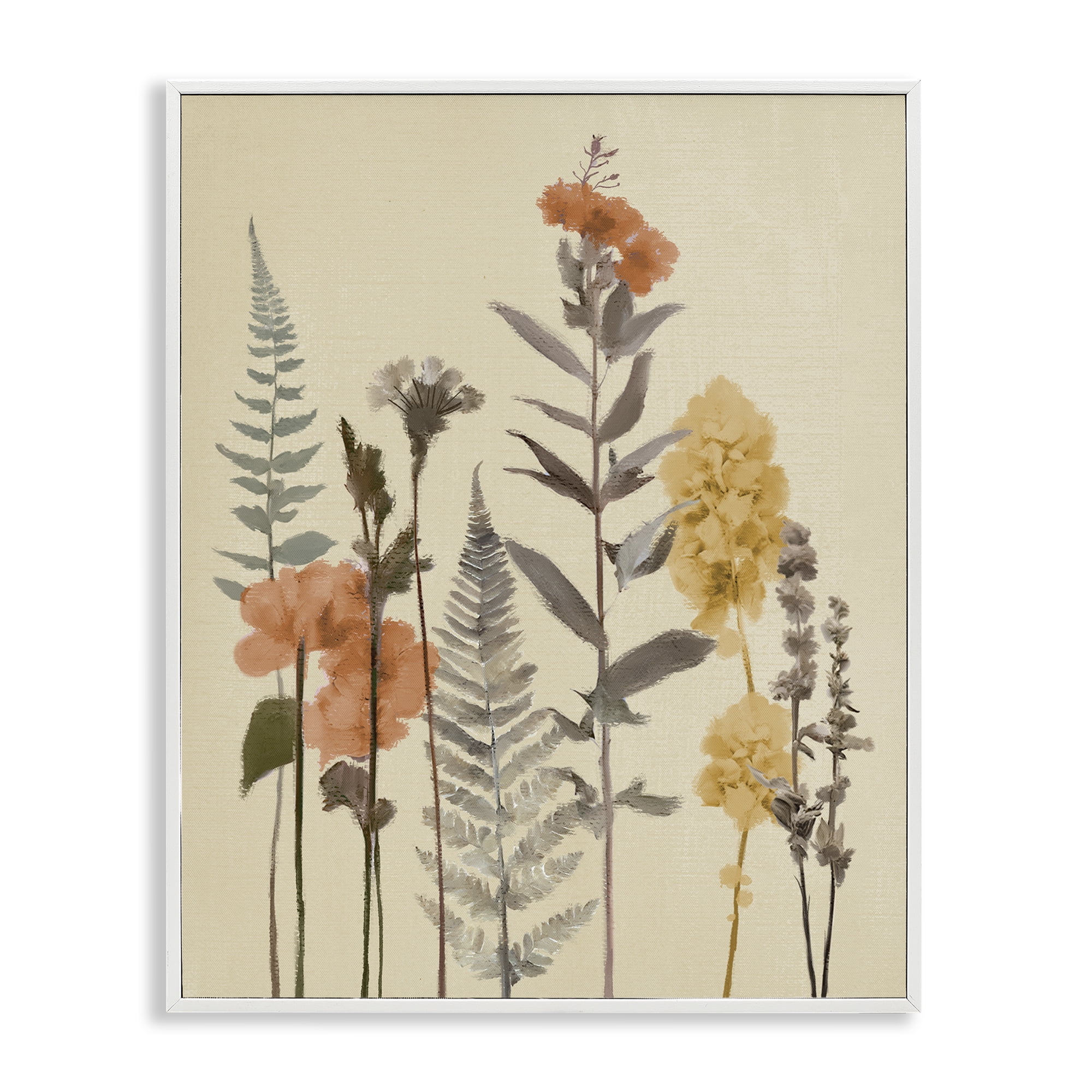 Stupell Industries Fall Botanicals Fresh Ferns White Framed Giclee Art, design by Elizabeth Medley