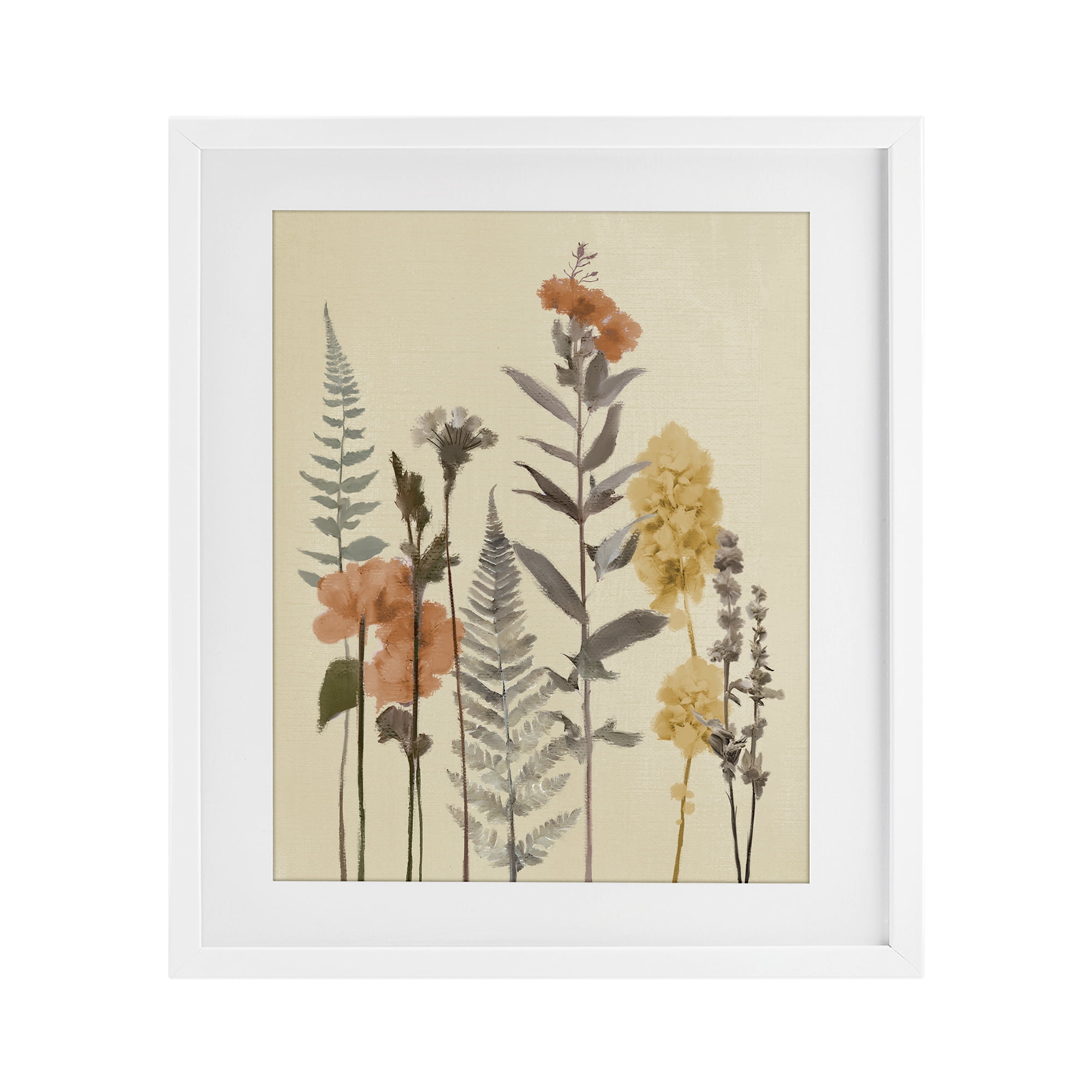 Stupell Industries Fall Botanicals Fresh Ferns White Framed Print Under Glass, design by Elizabeth Medley