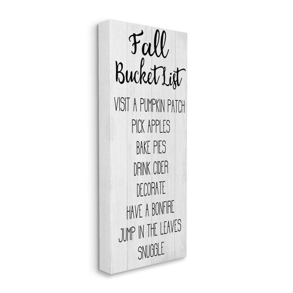Stupell Industries Fall Bucket List Sign Harvest Goals Autumn Activities Canvas Wall Art Design by Daphne Polselli