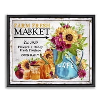 Stupell Industries Fall Farm Market Plants & Flowers Painting Black Floater Framed Canvas Art Print Wall Art, 21 x 17