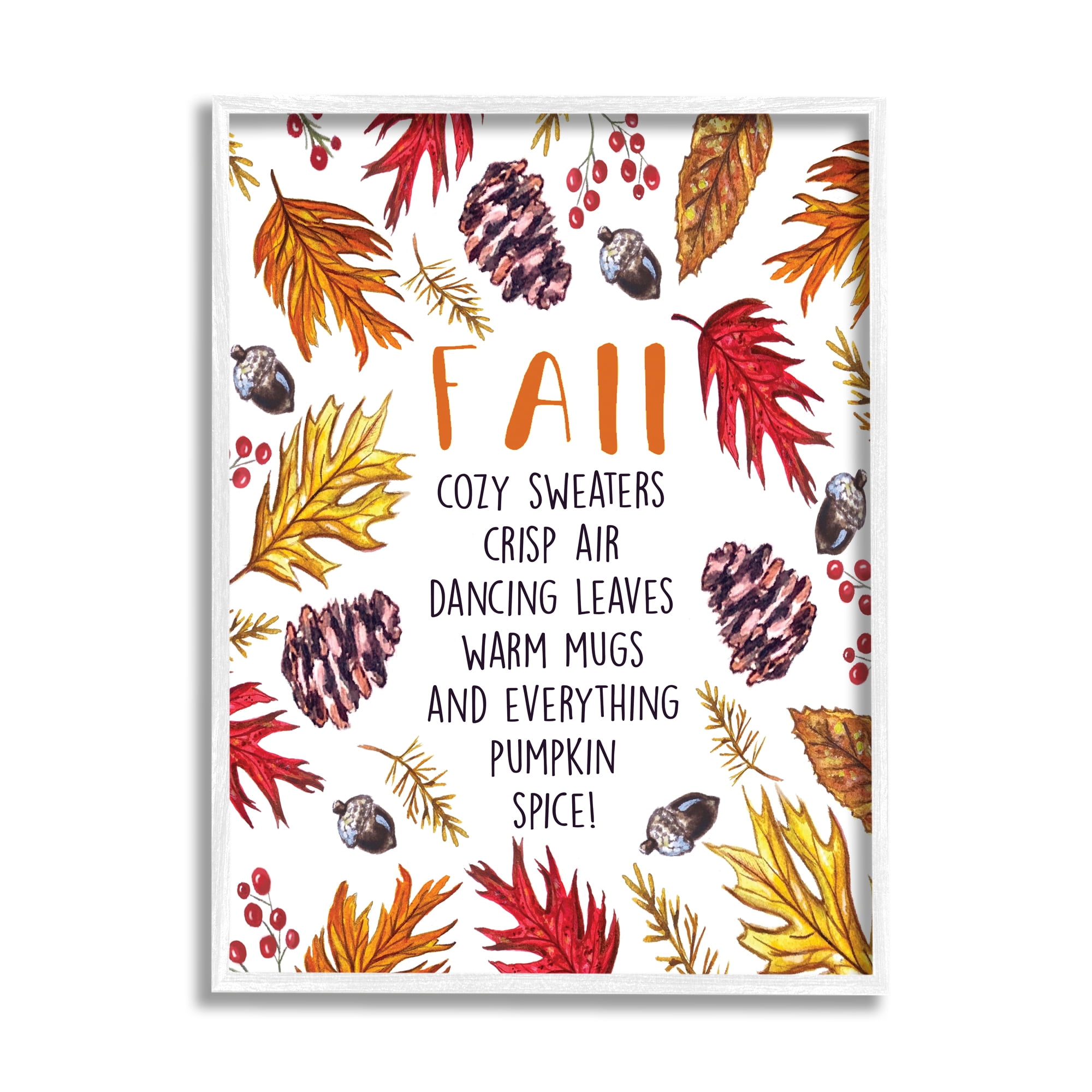 Stupell Industries Fall Favorite Pastimes List Forest Foliage Wreath, 11 x 14, Designed by Elizabeth Tyndall