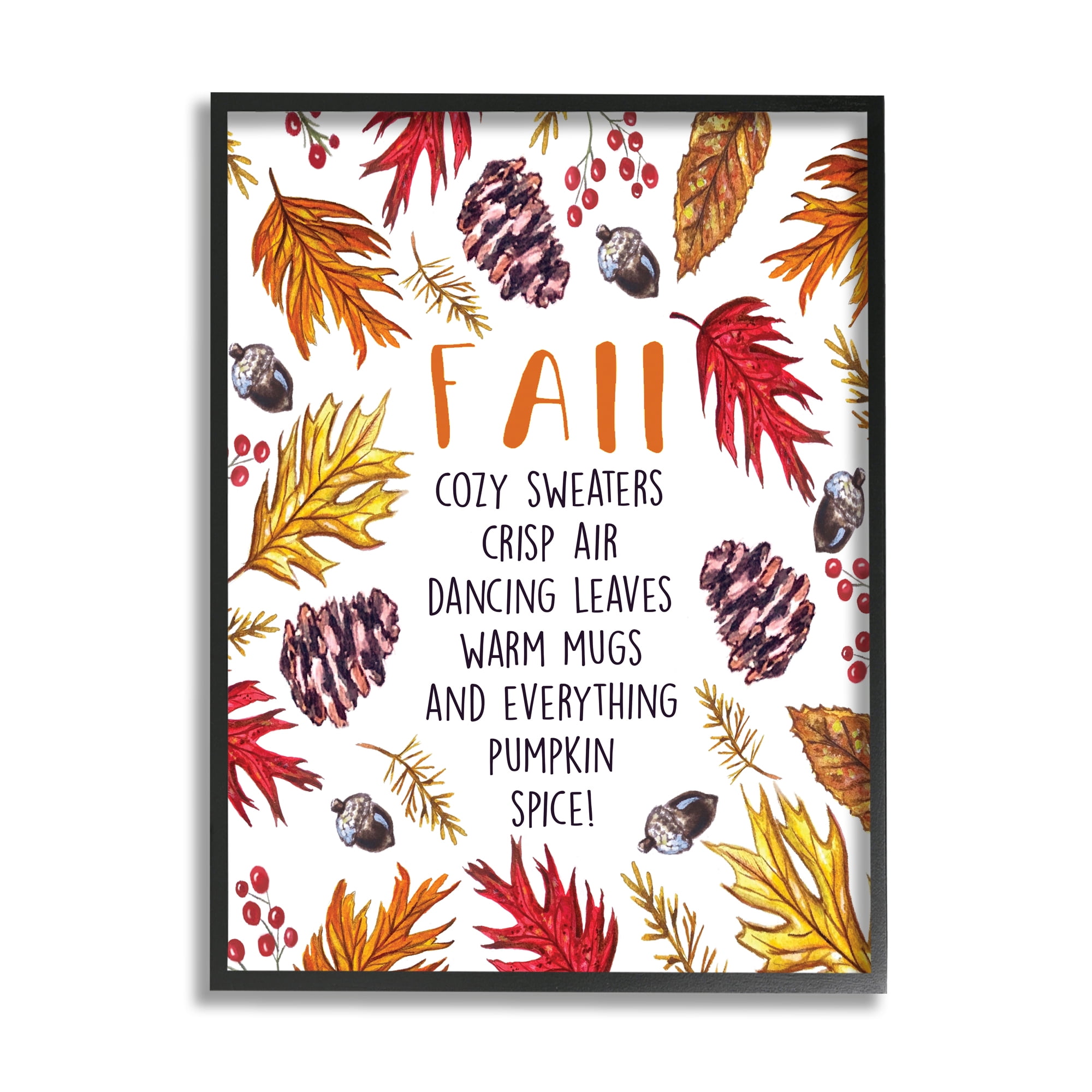 Stupell Industries Fall Favorite Pastimes List Forest Foliage Wreath, 16 x 20, Designed by Elizabeth Tyndall
