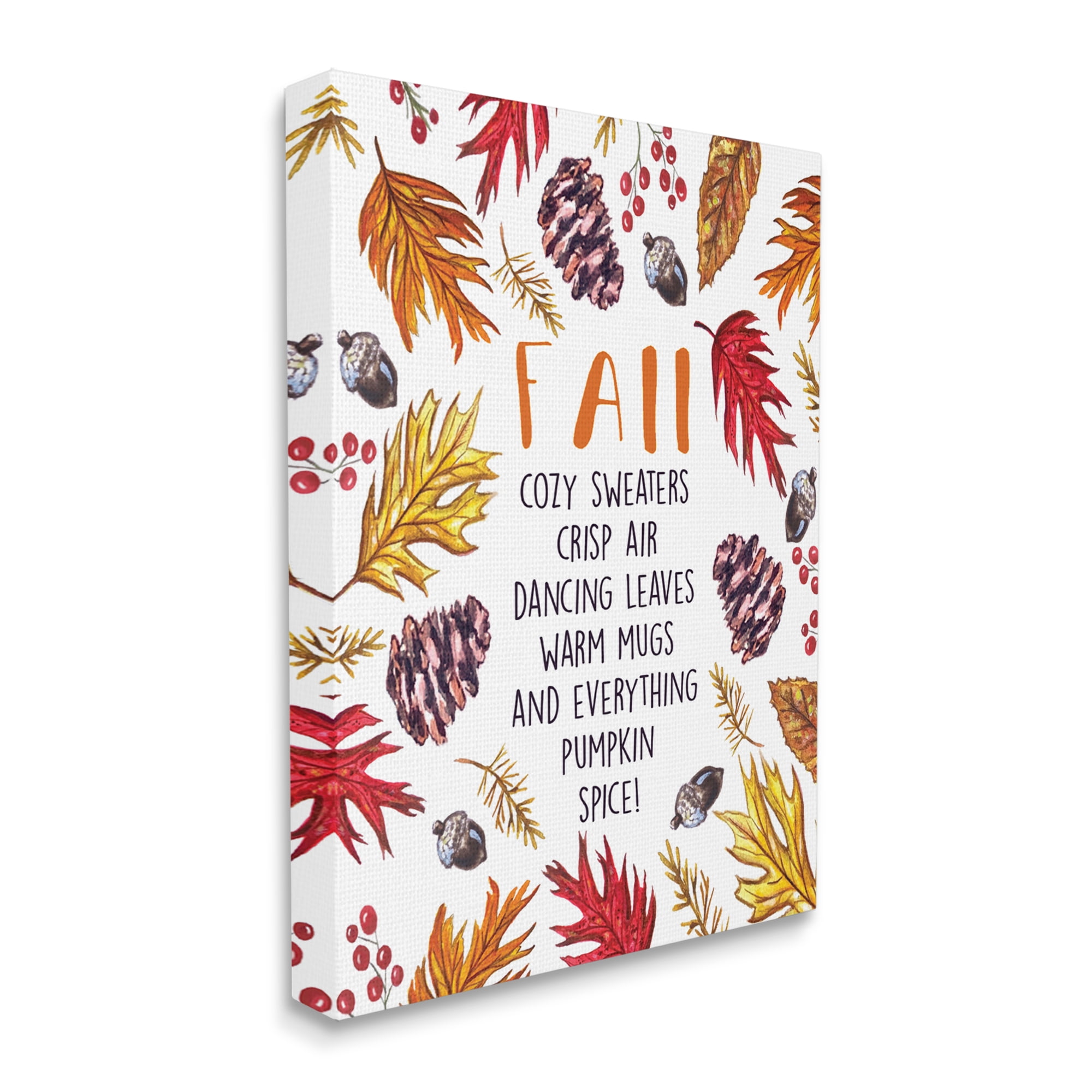 Stupell Industries Fall Favorite Pastimes List Forest Foliage Wreath, 24 x 30, Designed by Elizabeth Tyndall