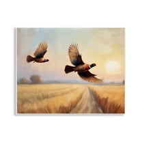Stupell Industries Fall Flight Pheasants Landscape & Nature Painting Unframed Art Print Wall Art, 14 x 11