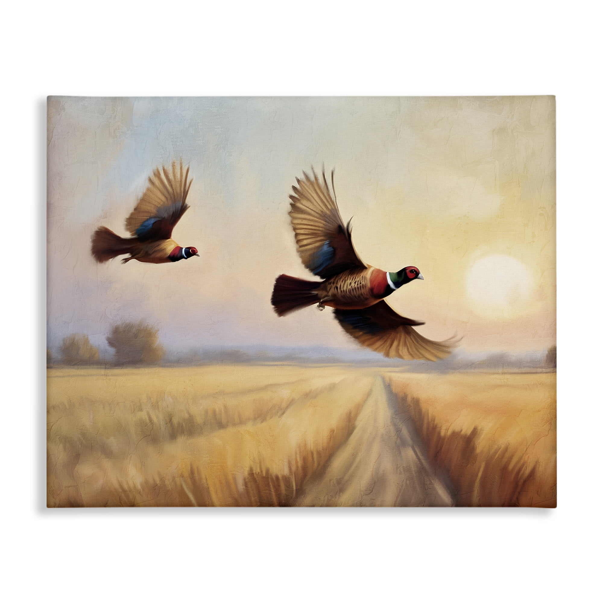 Stupell Industries Fall Flight Pheasants Landscape & Nature Painting Wrapped Canvas Art Print Wall Art, 40 x 30