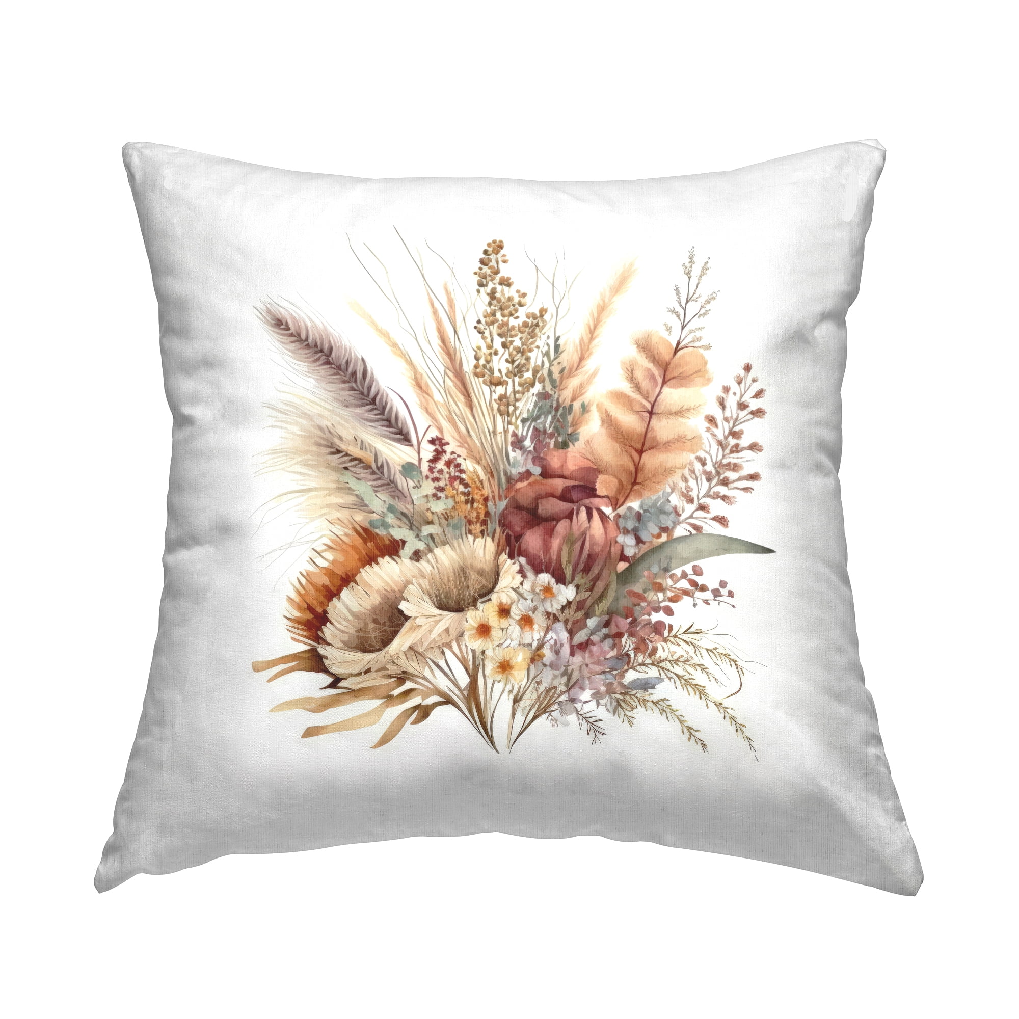 Stupell Industries Fall Flower Arrangement Decorative Printed Throw Pillow, 18 x 18