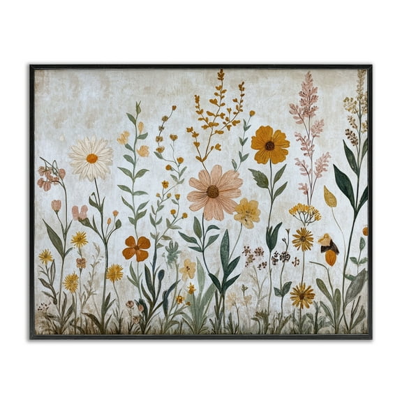 Stupell Industries Fall Flowers Foliage Black Framed Giclee Art design by Petal Prints Design, 11 x 14