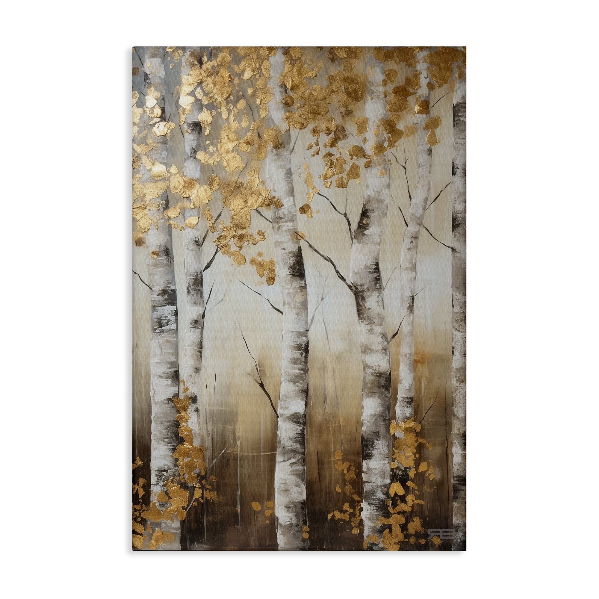 Stupell Industries Fall Foliage Birch Landscape Painting Gallery Wrapped Canvas Art Print Wall Art, 30 x 45