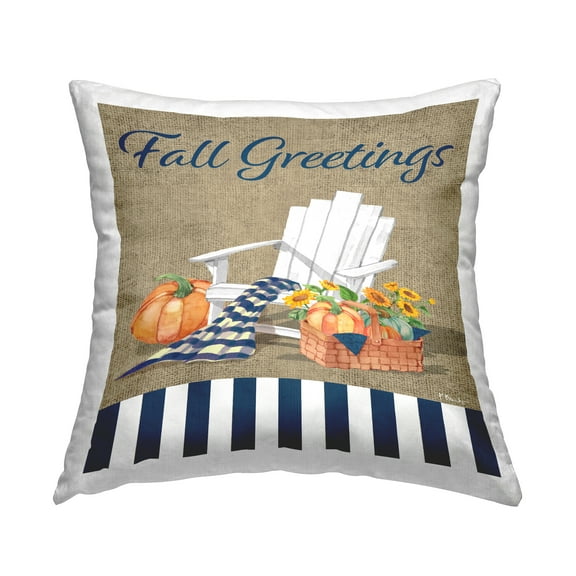 Stupell Industries Fall Greetings Scene Decorative Printed Throw Pillow, 18 x 18