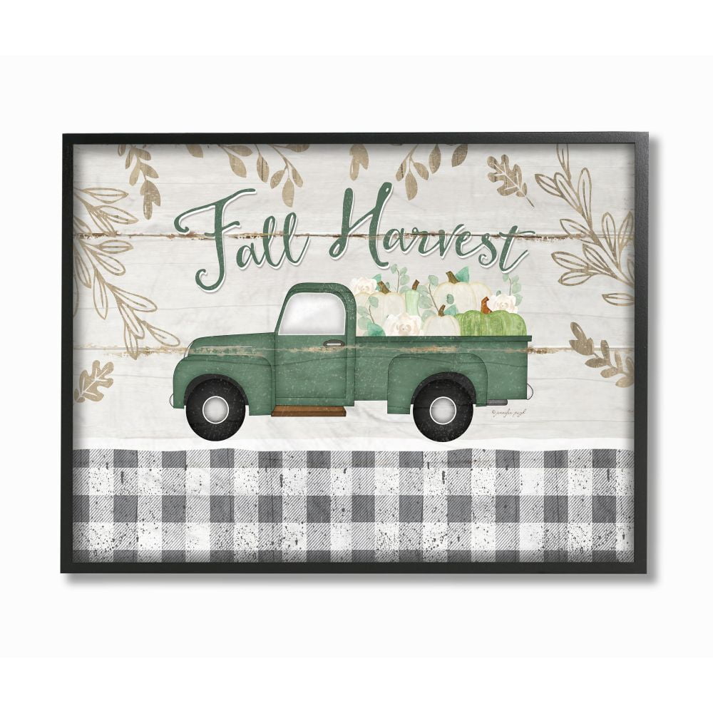 Stupell Industries Fall Harvest Phrase with Farm Truck Accent Designed by Jennifer Pugh