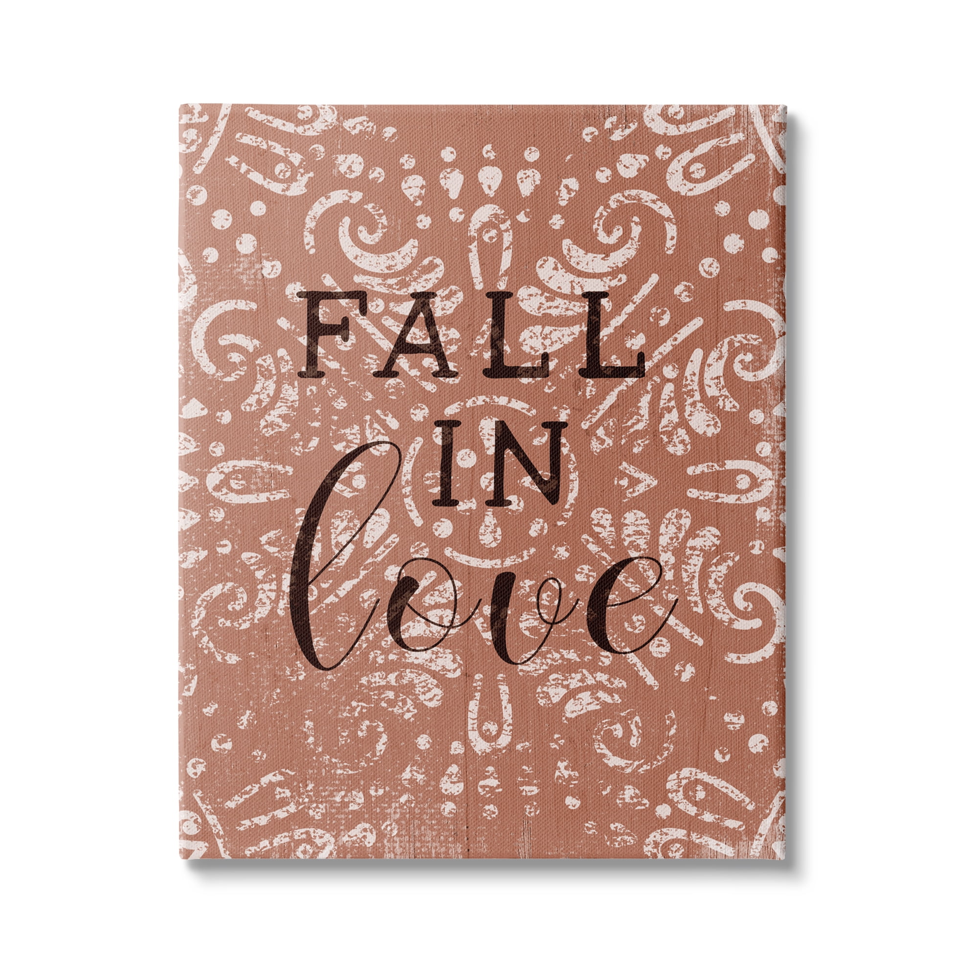Stupell Industries Fall In Love Romantic Phrase Vintage Fractal Pattern, 24 x 30,Design by Daphne Polselli